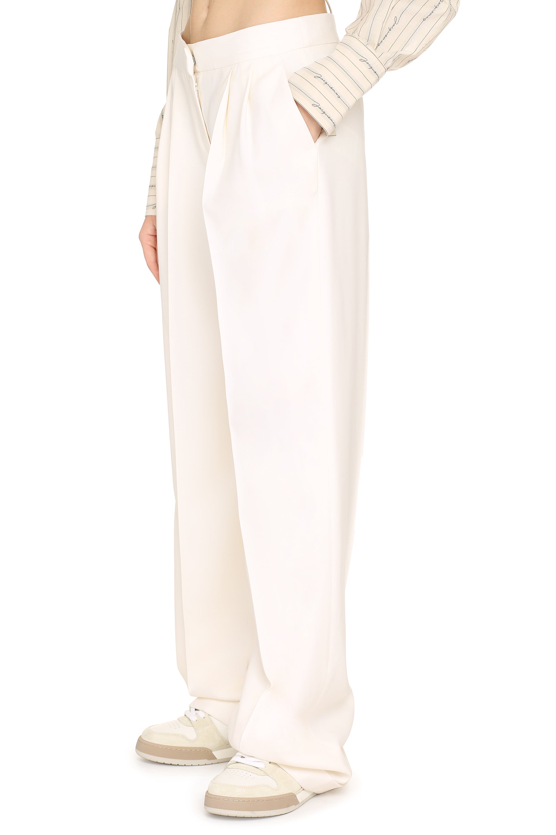 Wool wide-leg trousers