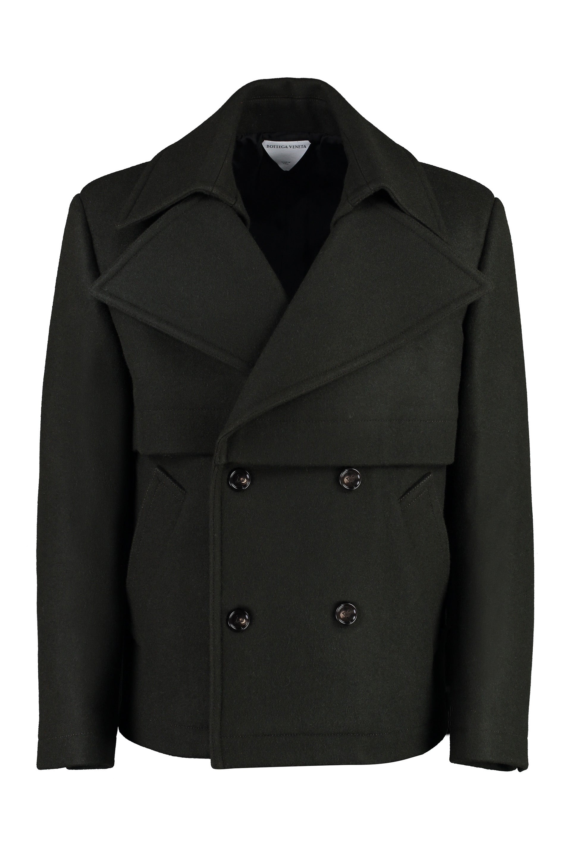 Double-breasted wool coat