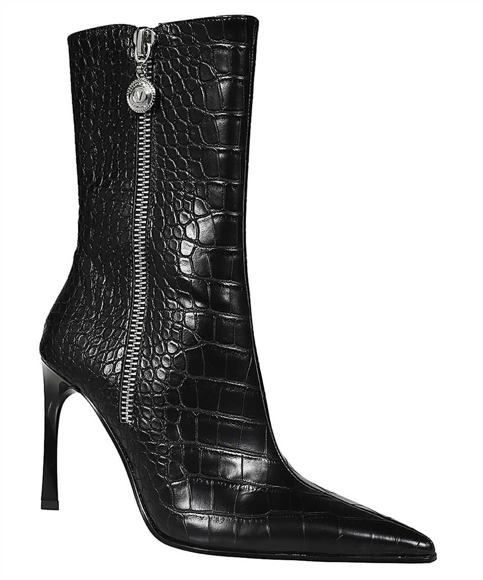 Snakeskin print heels ankle boots