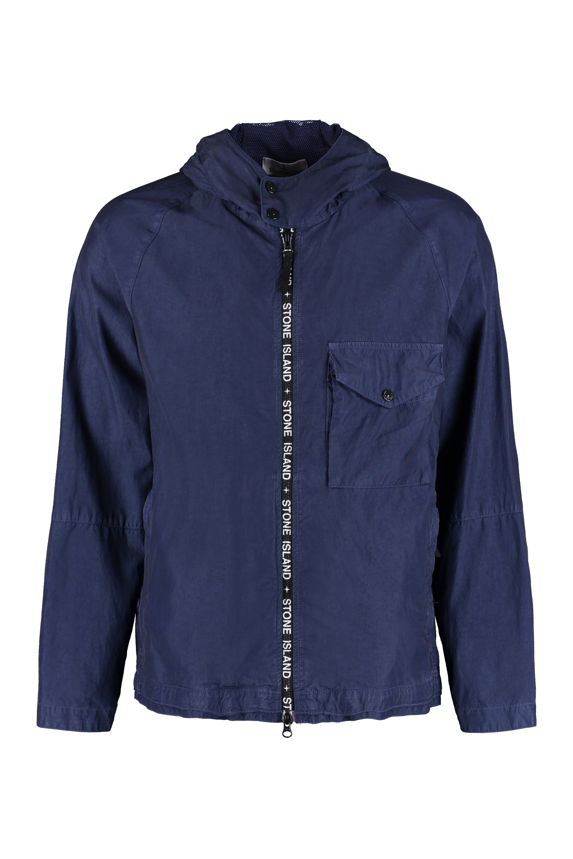 Technical fabric hooded jacket