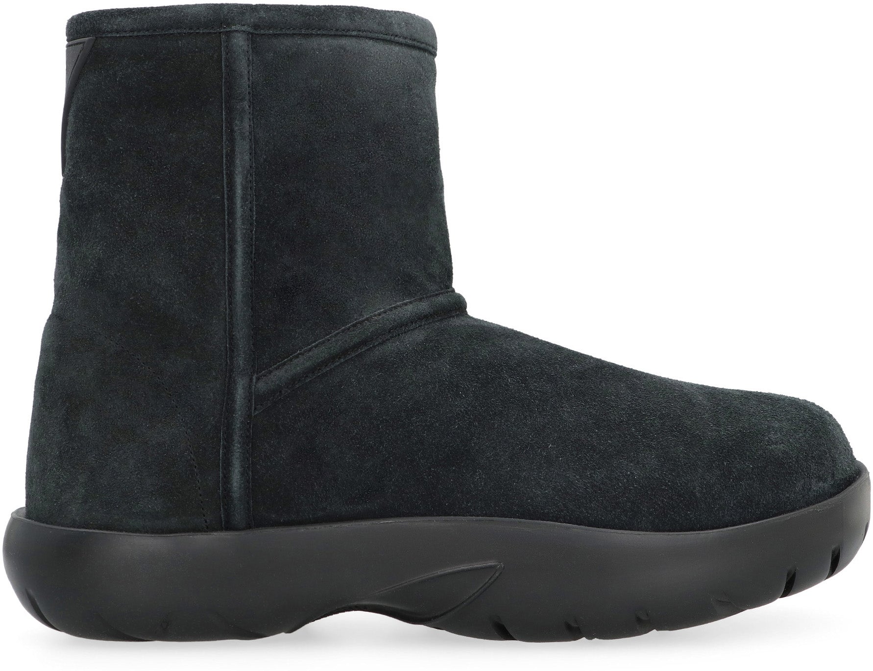 Snap suede ankle boots