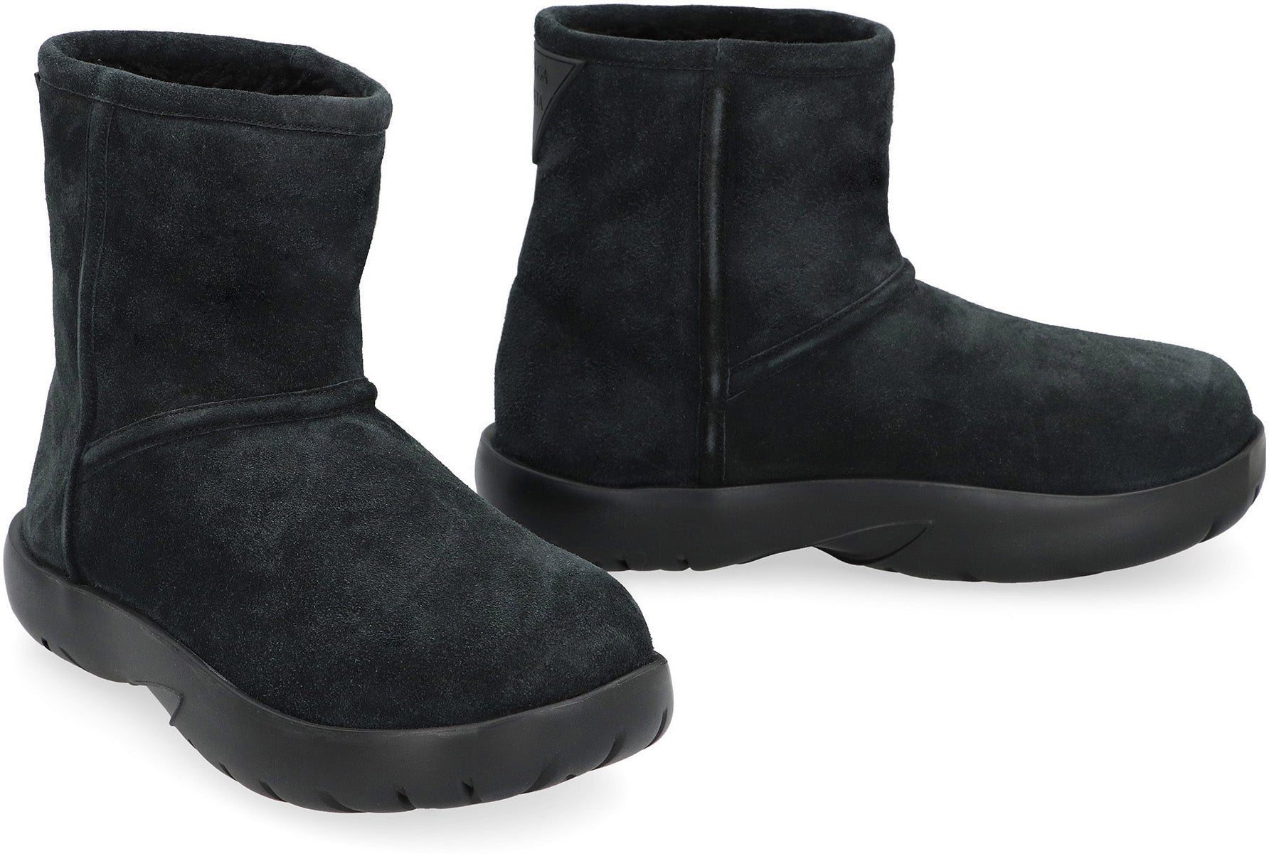 Snap suede ankle boots