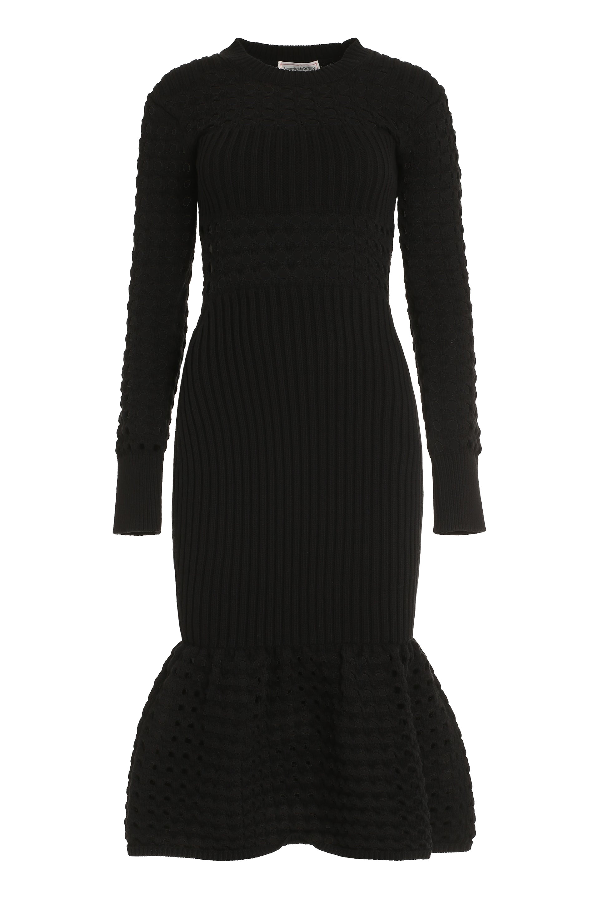 Ribbed knit midi dress