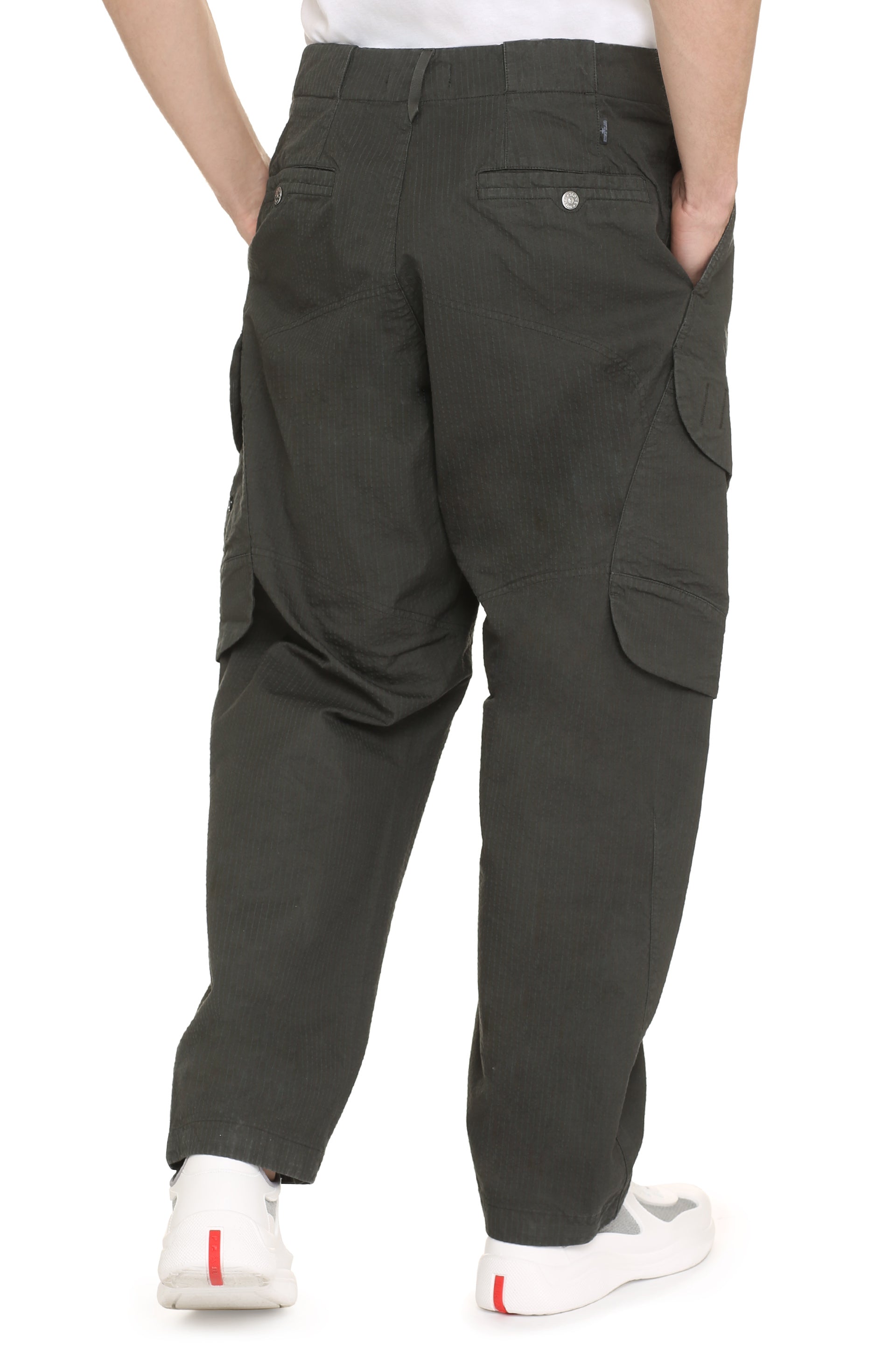 Multi-pocket cotton trousers