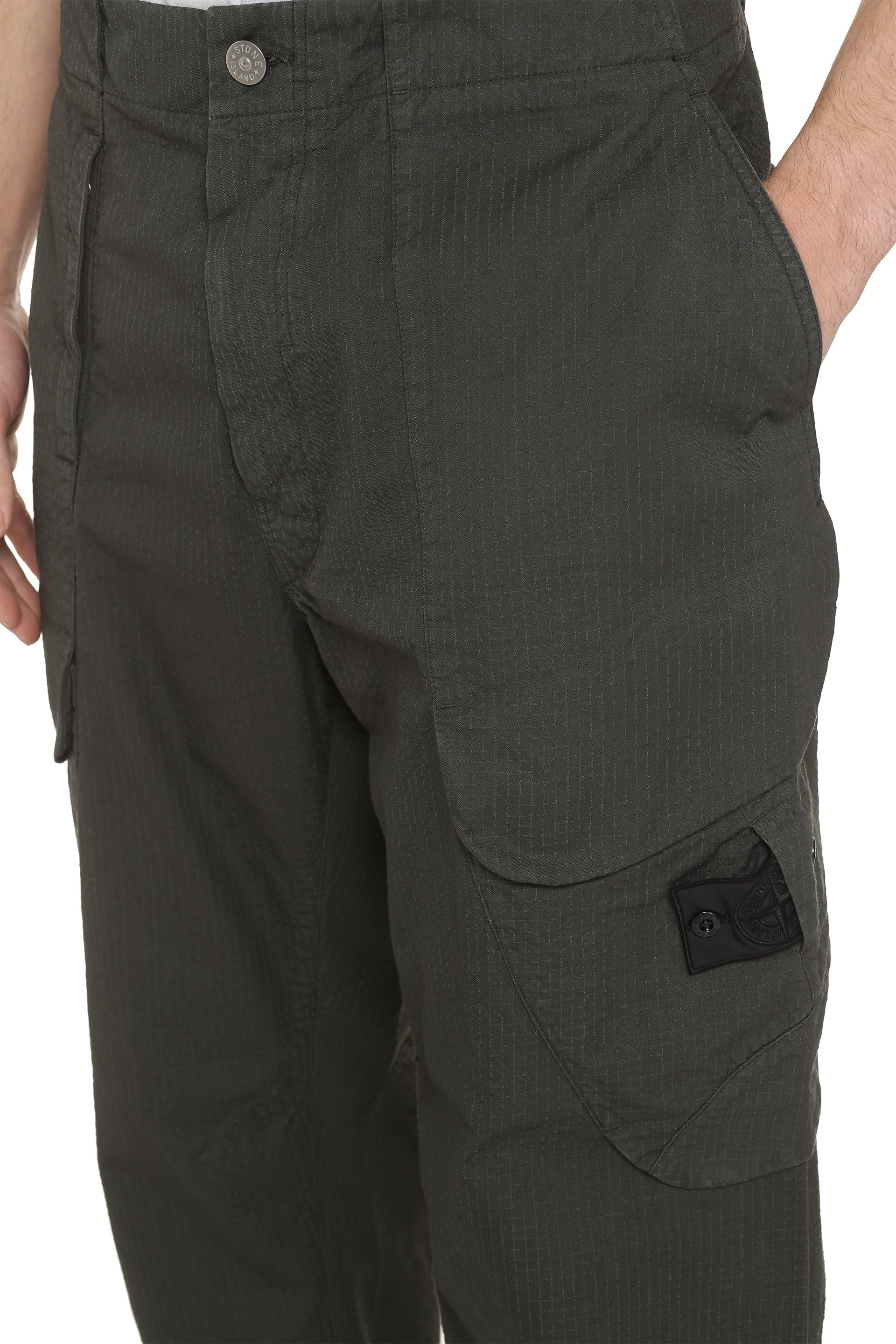 Multi-pocket cotton trousers