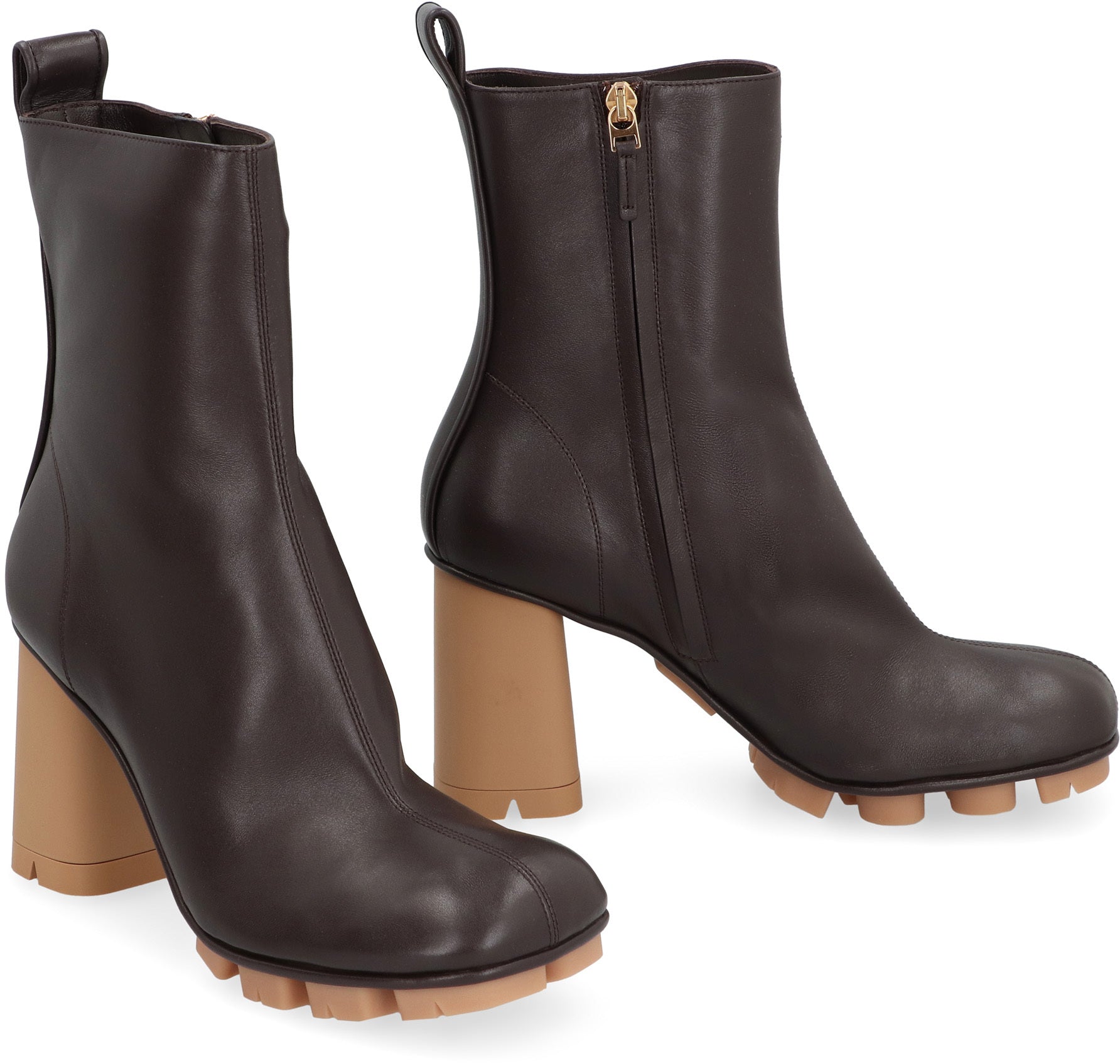 Shore leather ankle boots