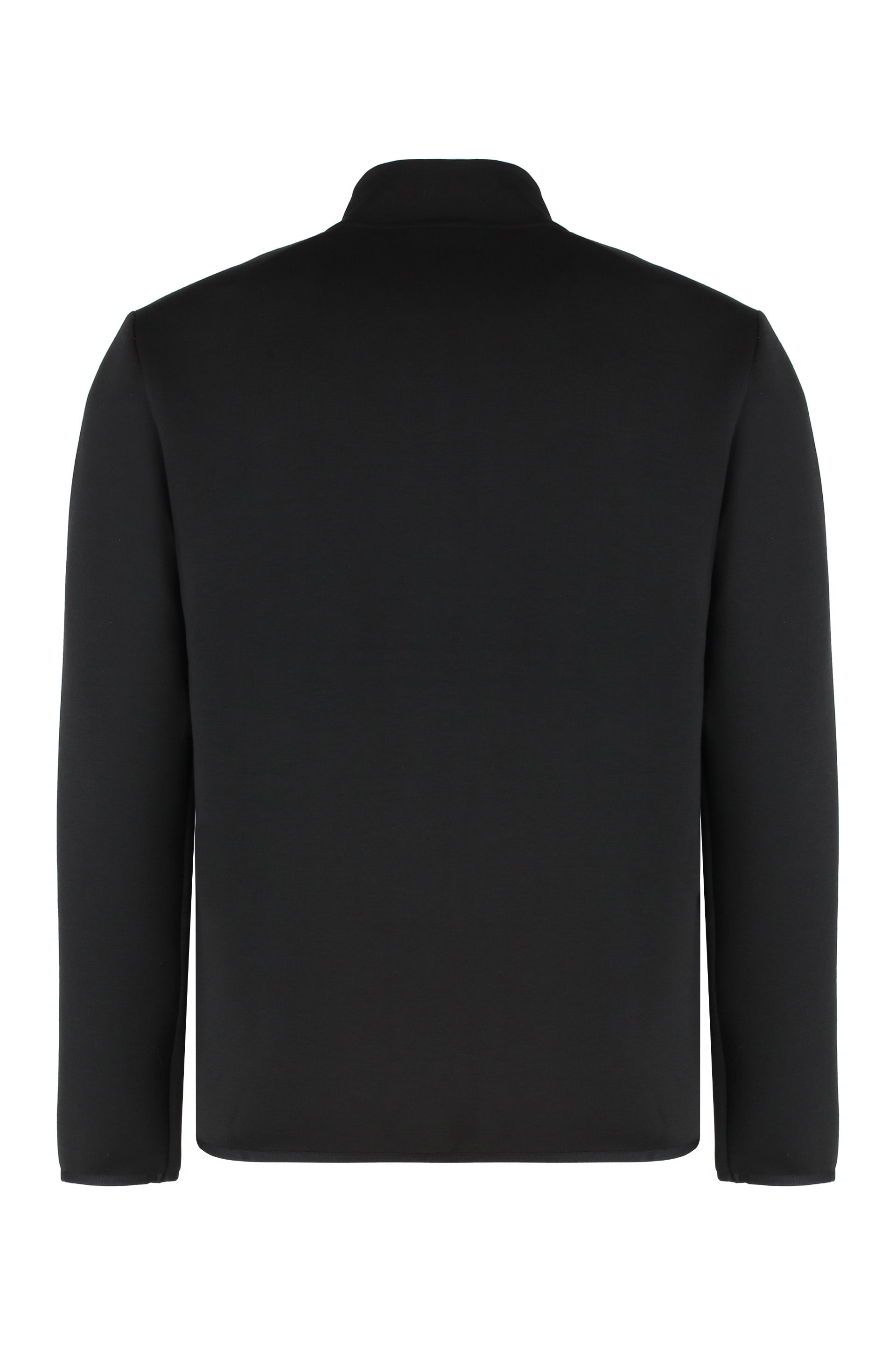 Techno fabric full-zip sweatshirt