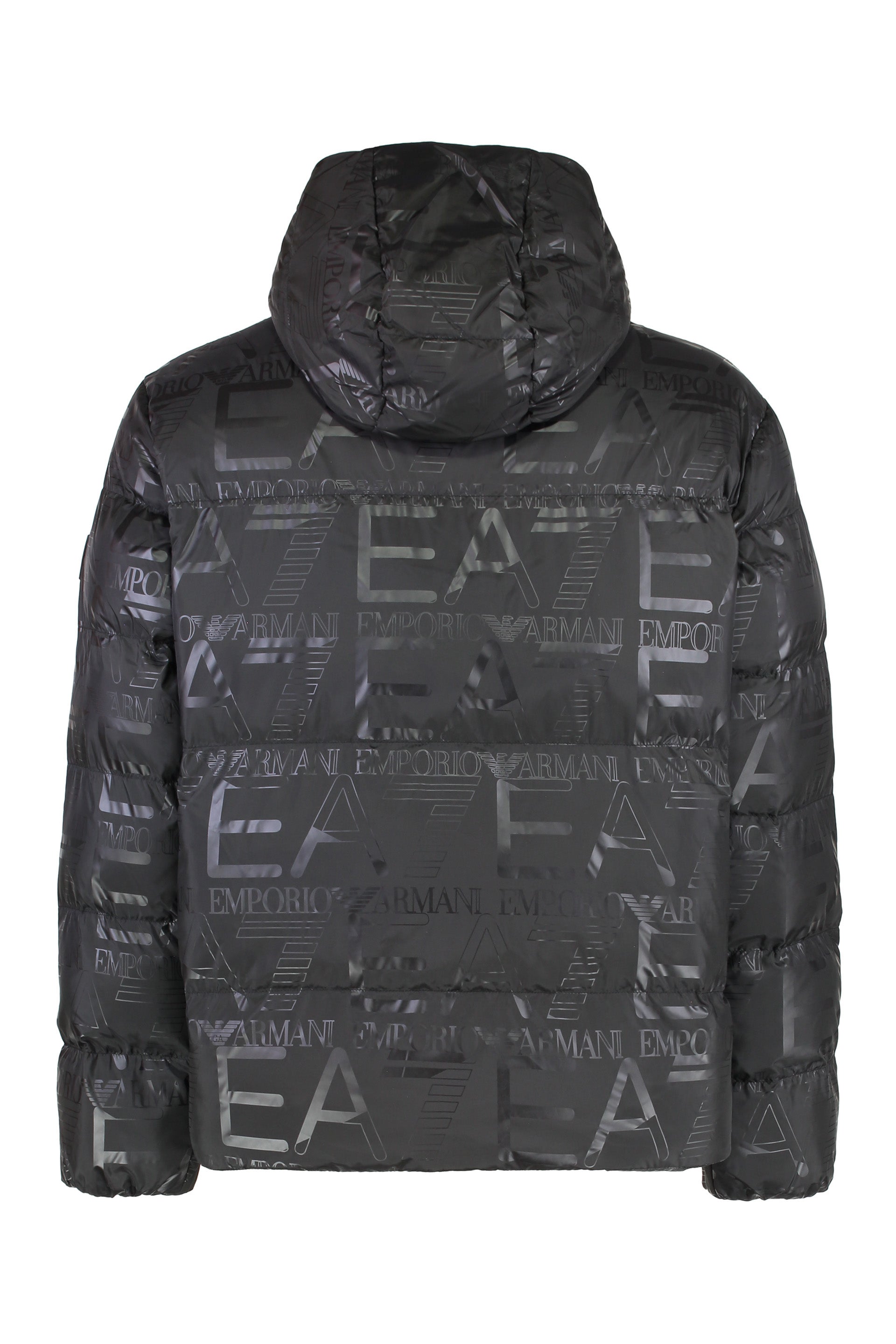 Hooded full-zip down jacket