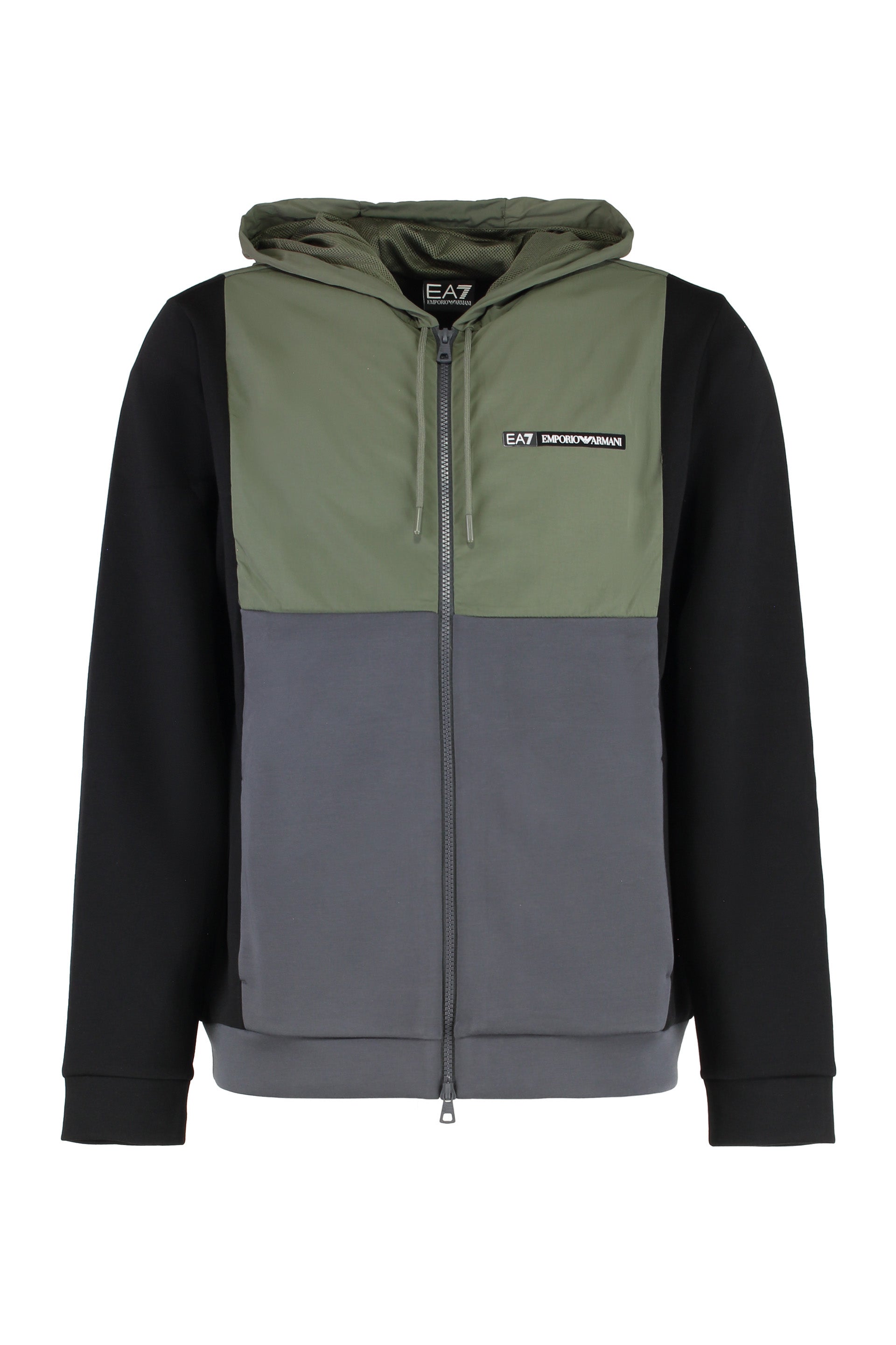 Techno fabric full-zip sweatshirt