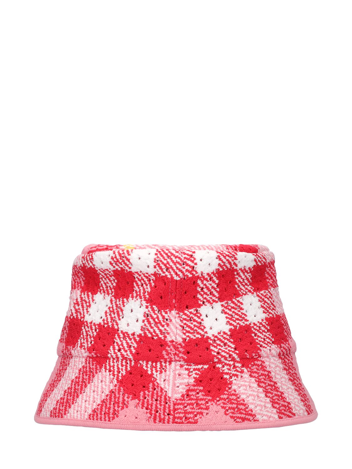 Summer hat with red and white checks