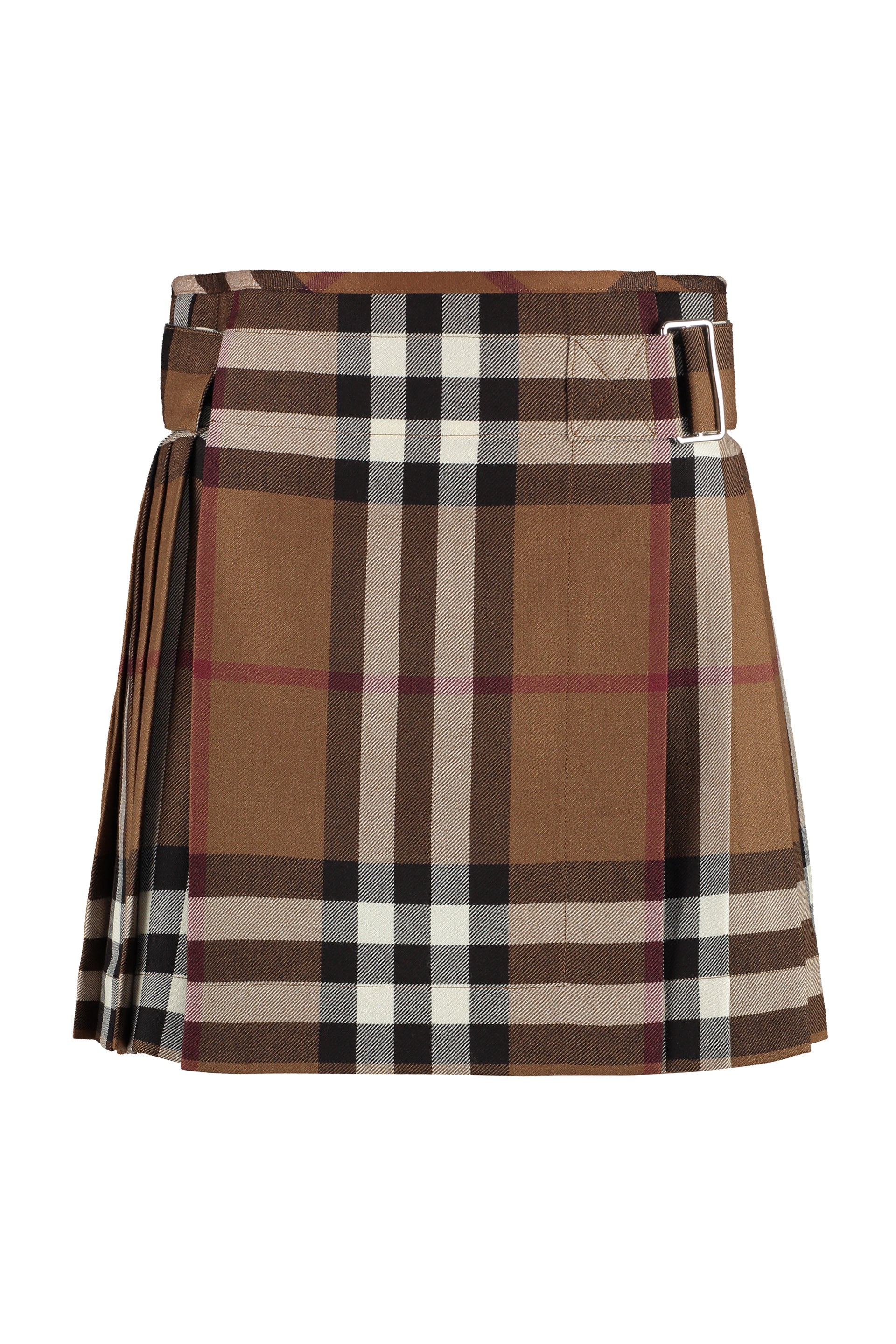 Check pattern wool skirt