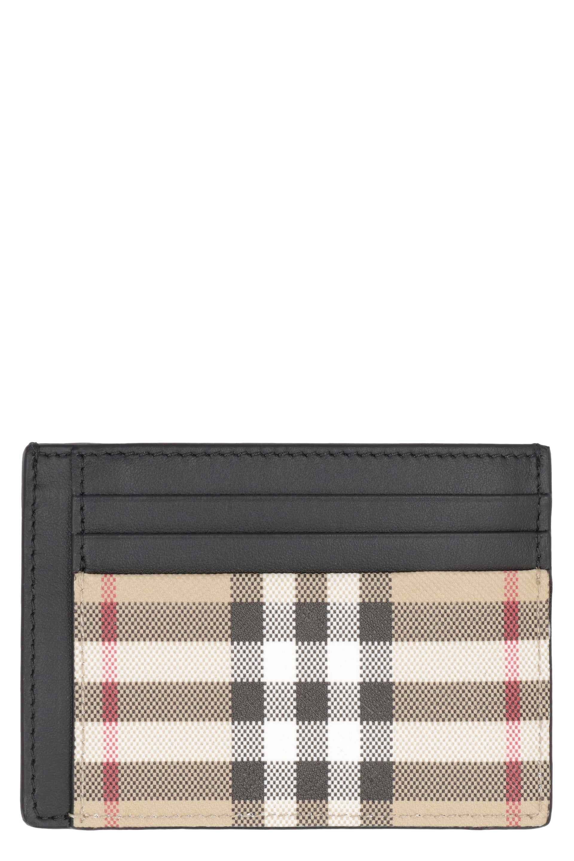 Checked motif card holder