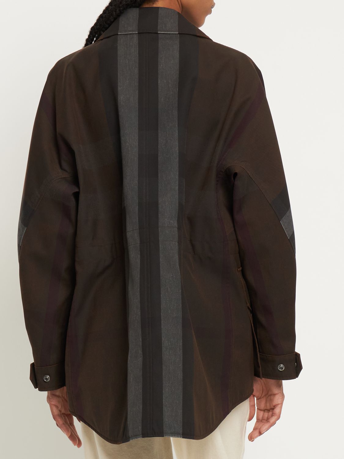 Elegant double-tone dark brown jacket