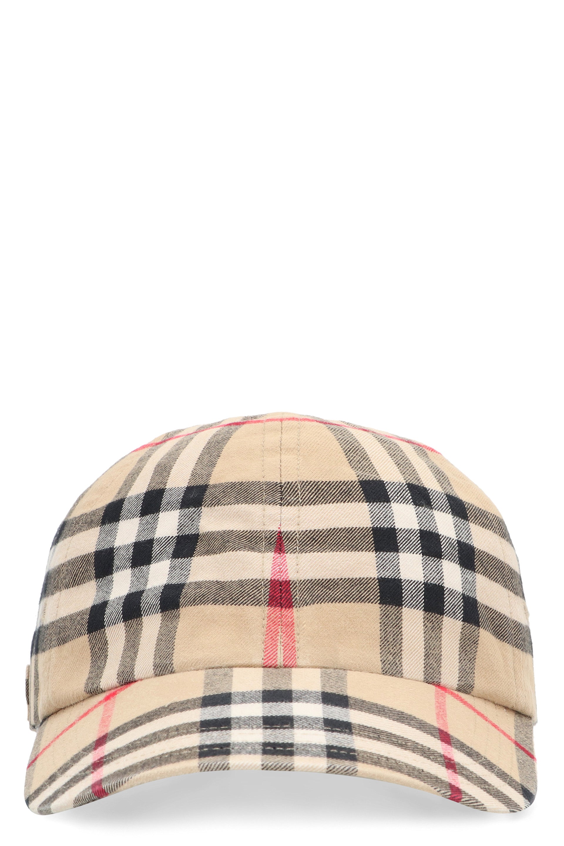 Vintage check motif baseball cap