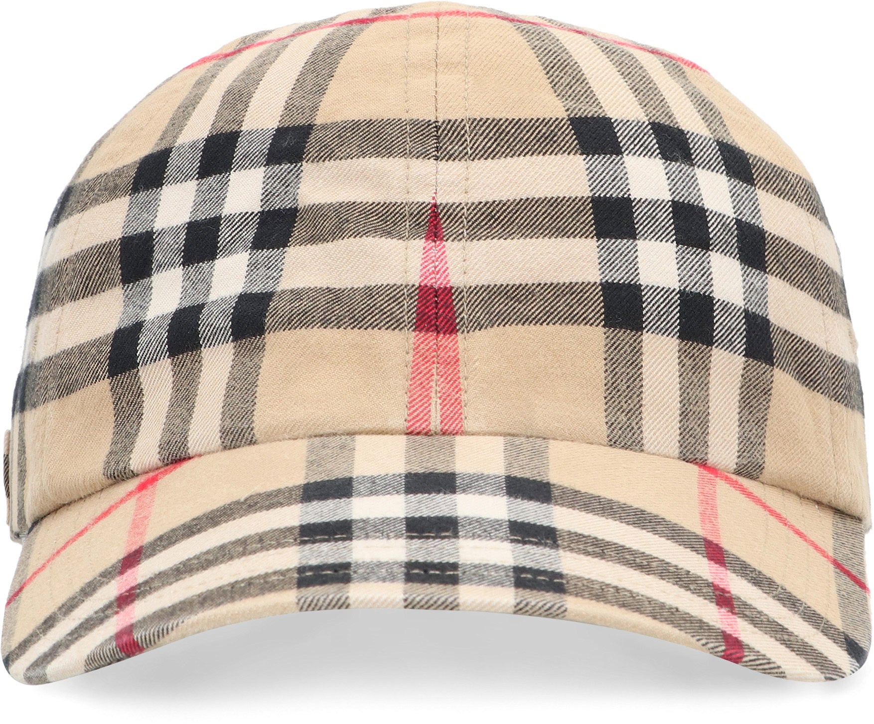 Vintage check motif baseball cap