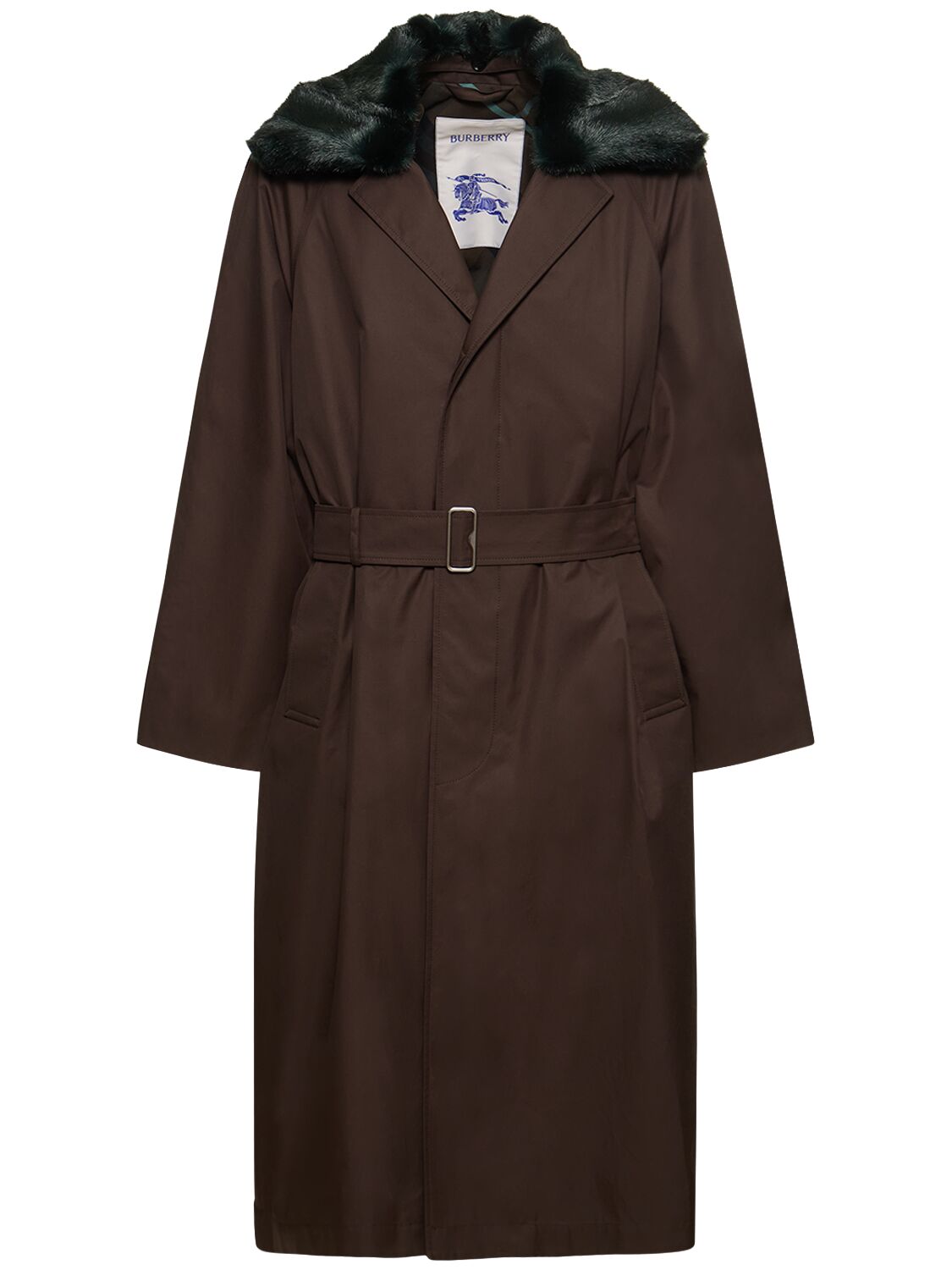 Brown long coat with elegant collar