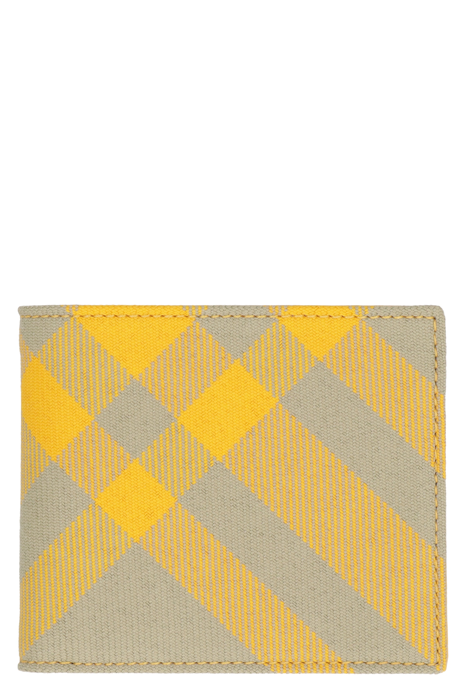 Checked fabric wallet