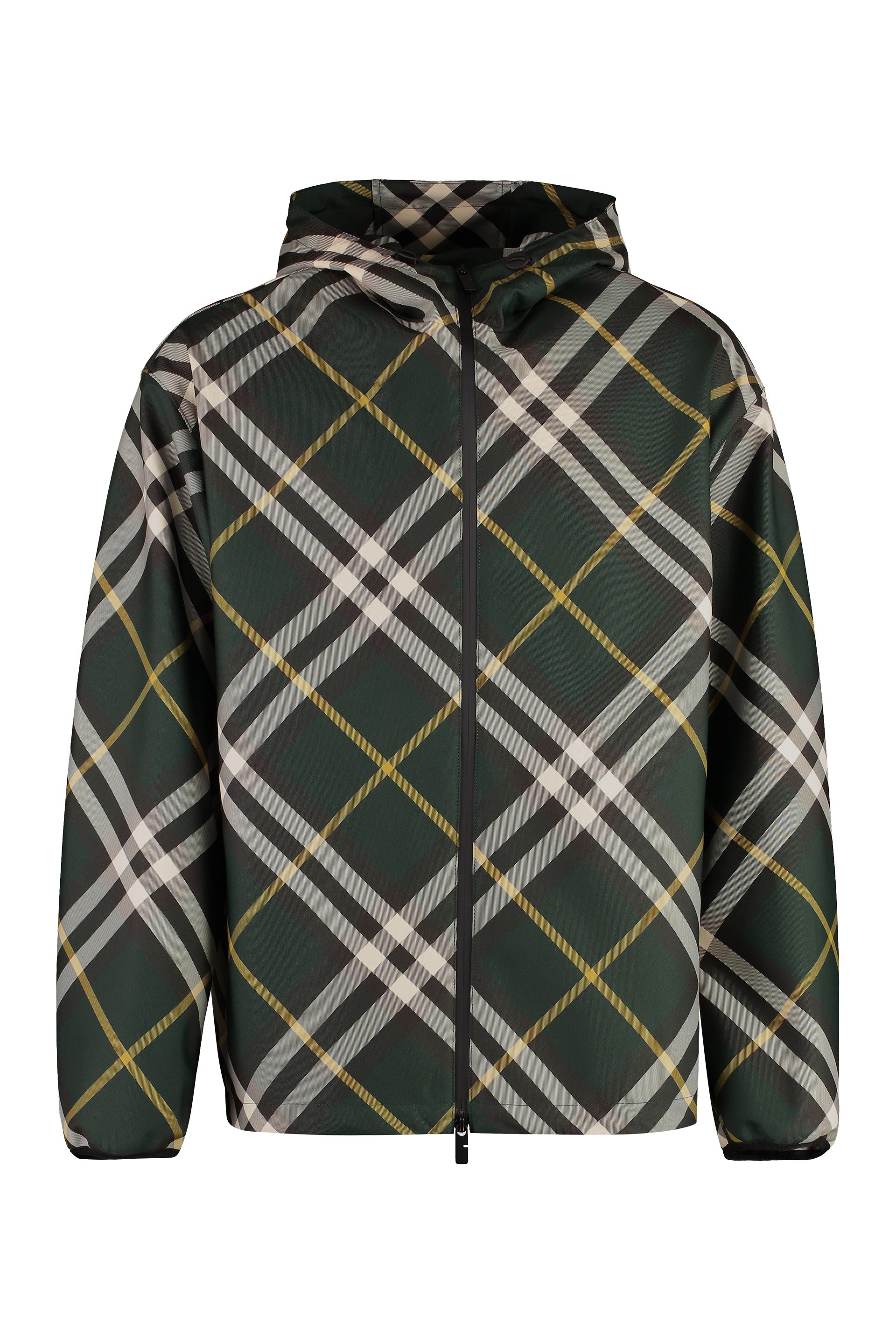 Technical fabric hooded jacket