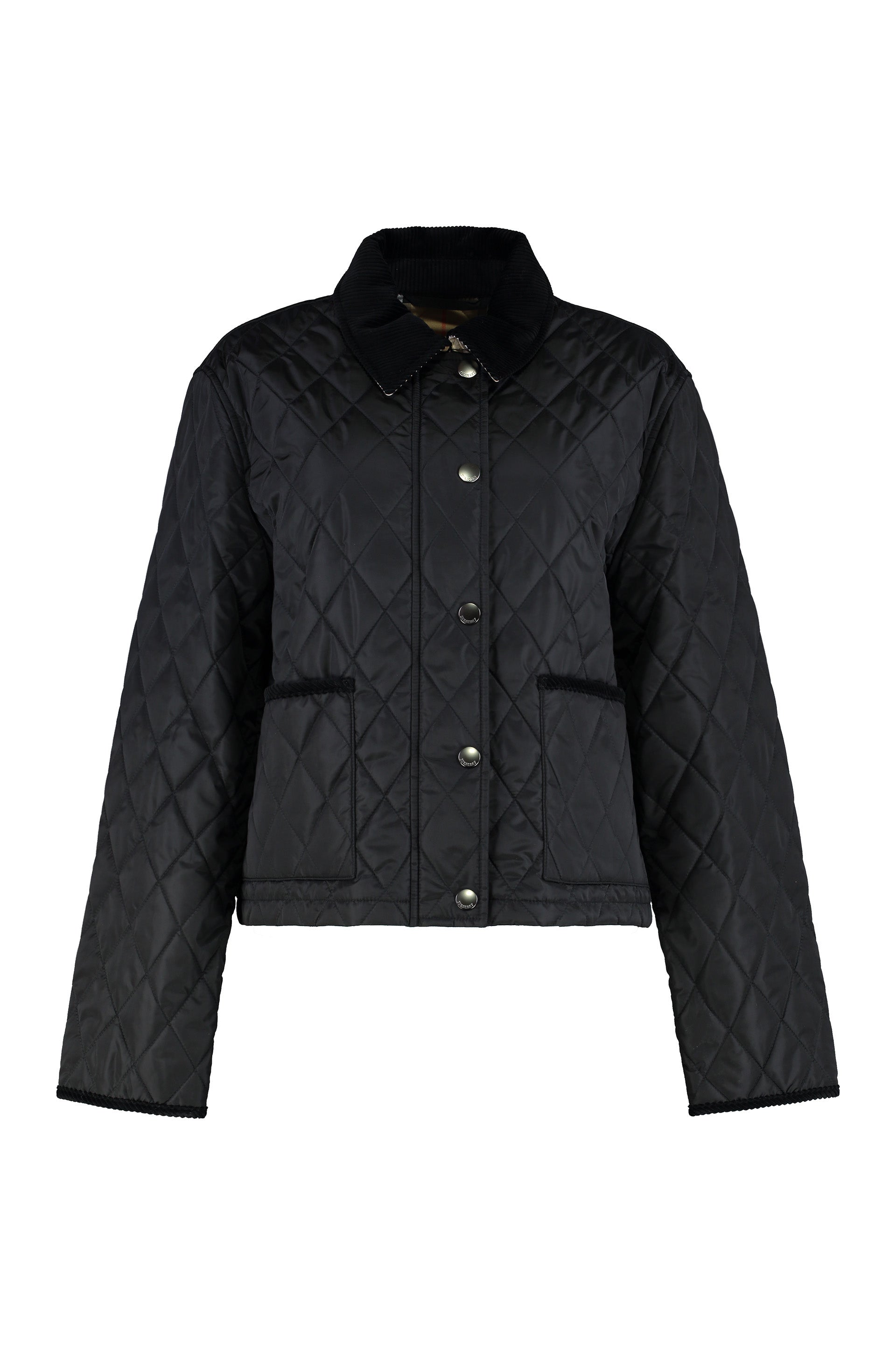 Cropped nylon quilted jacket