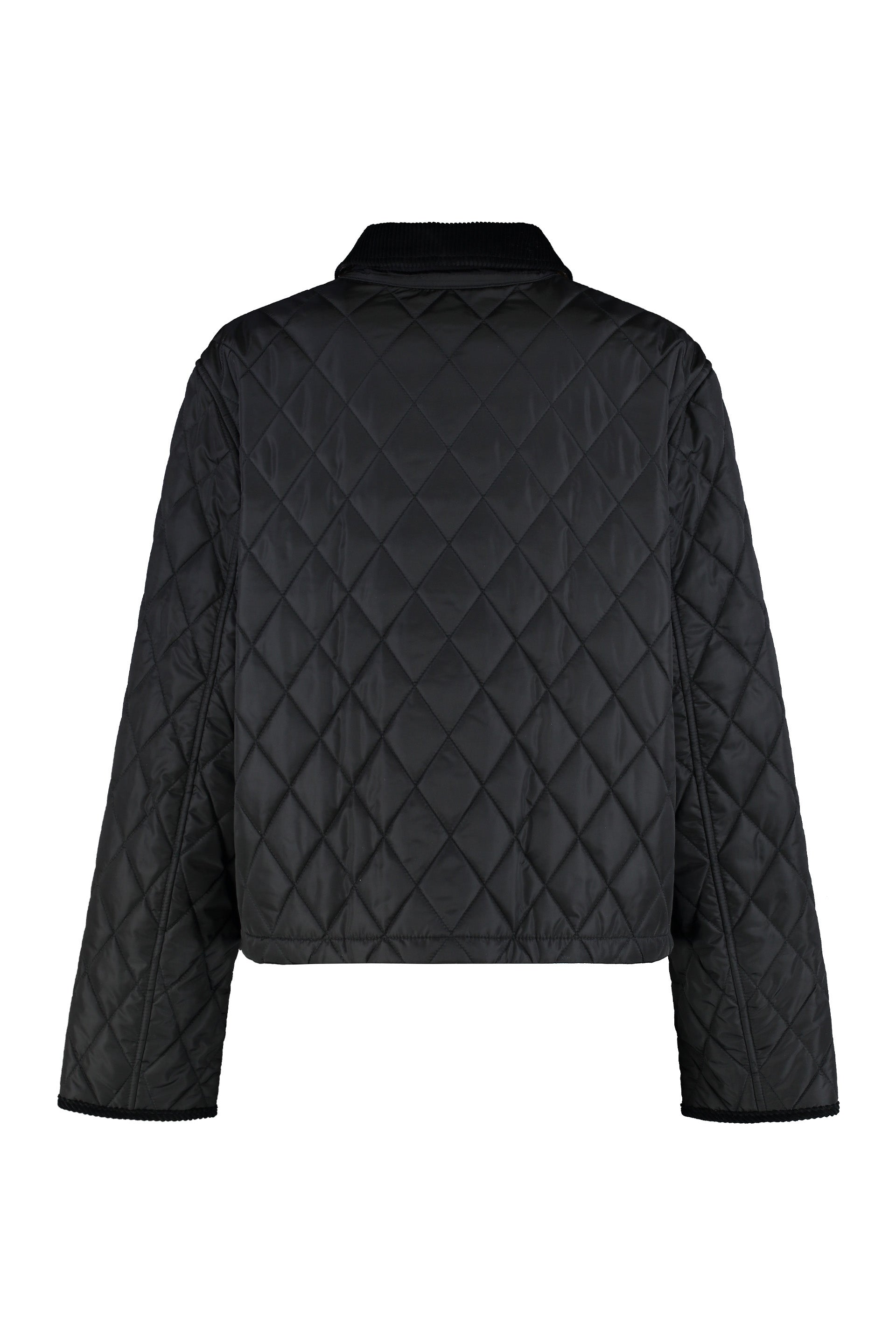 Cropped nylon quilted jacket
