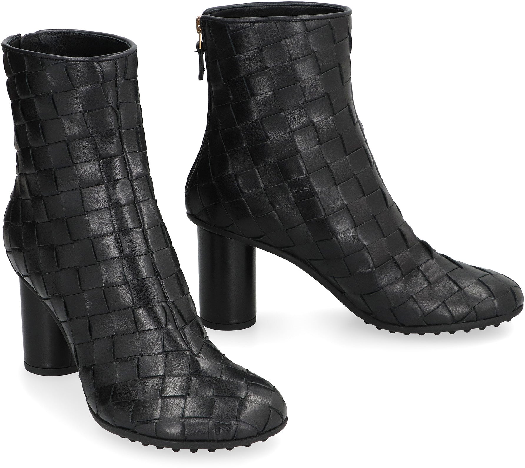 Atomic leather ankle boots