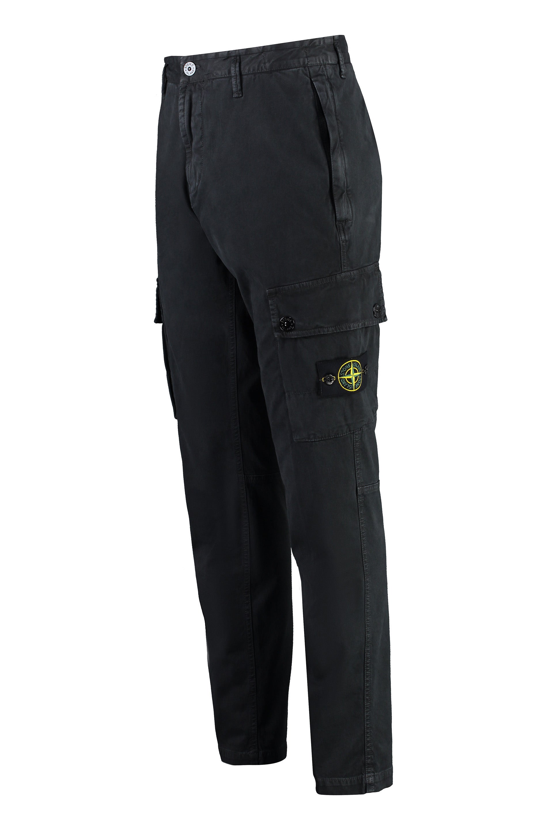Stretch cotton cargo trousers