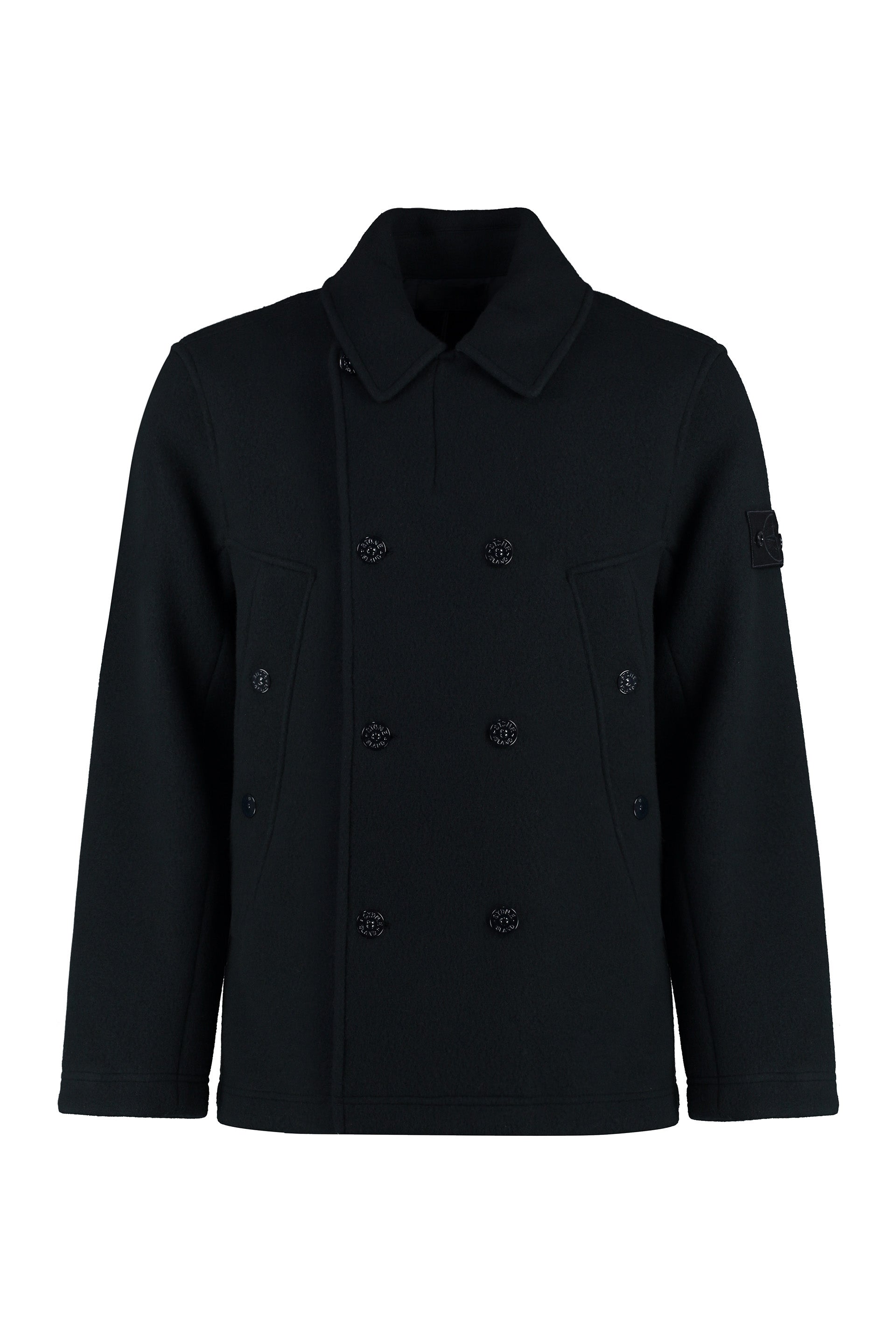 Stone Island Ghost - Double-breasted wool and cashmere coat