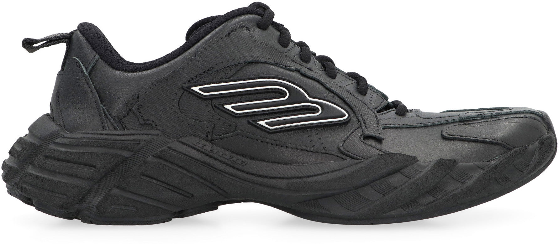 Monday leather and fabric low-top sneakers