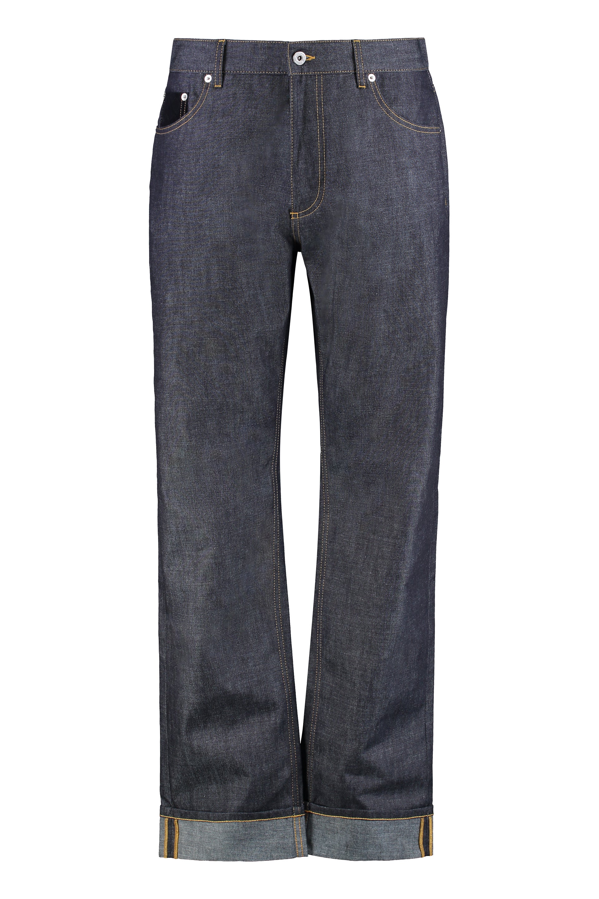 5-pocket straight-leg jeans