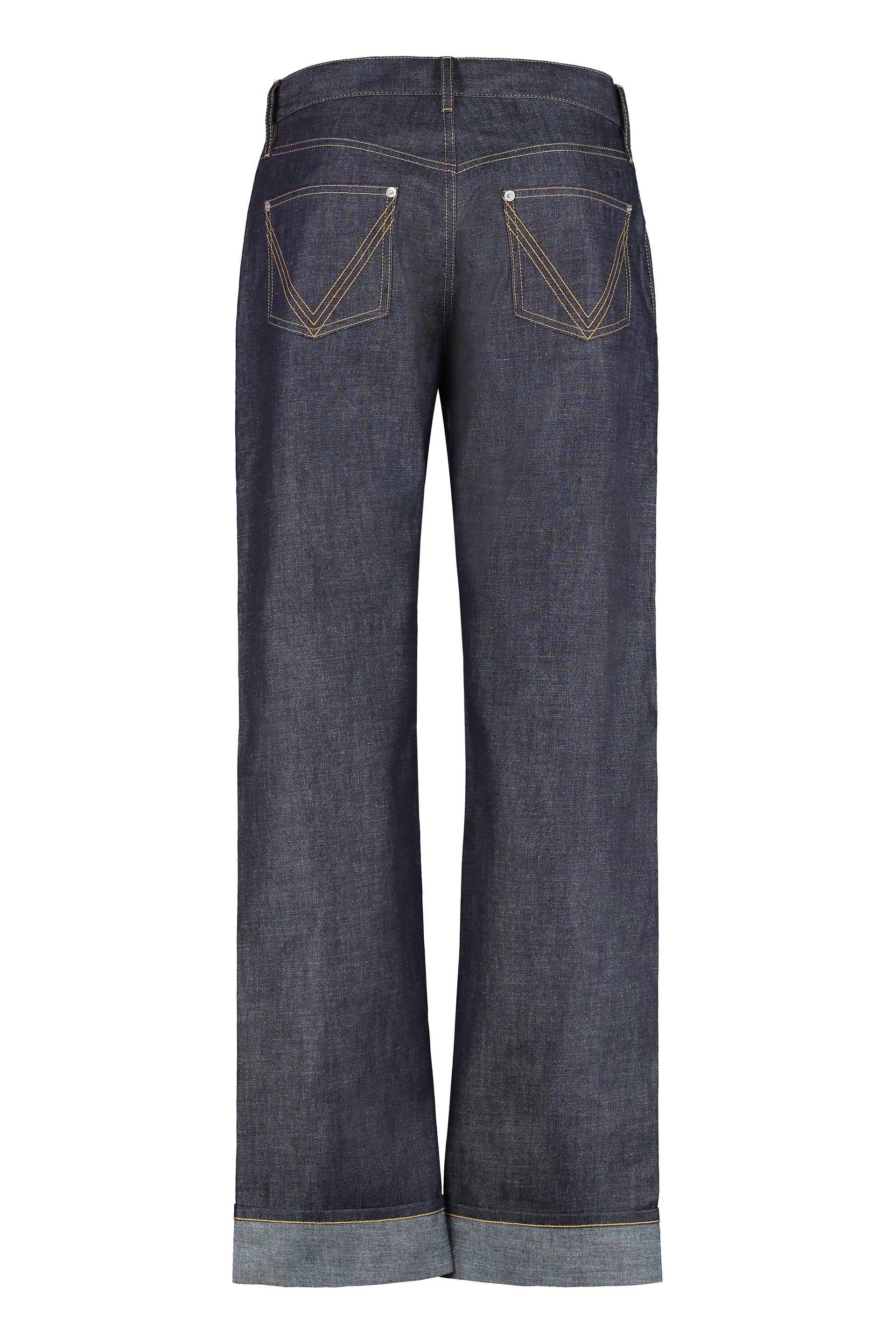 5-pocket straight-leg jeans