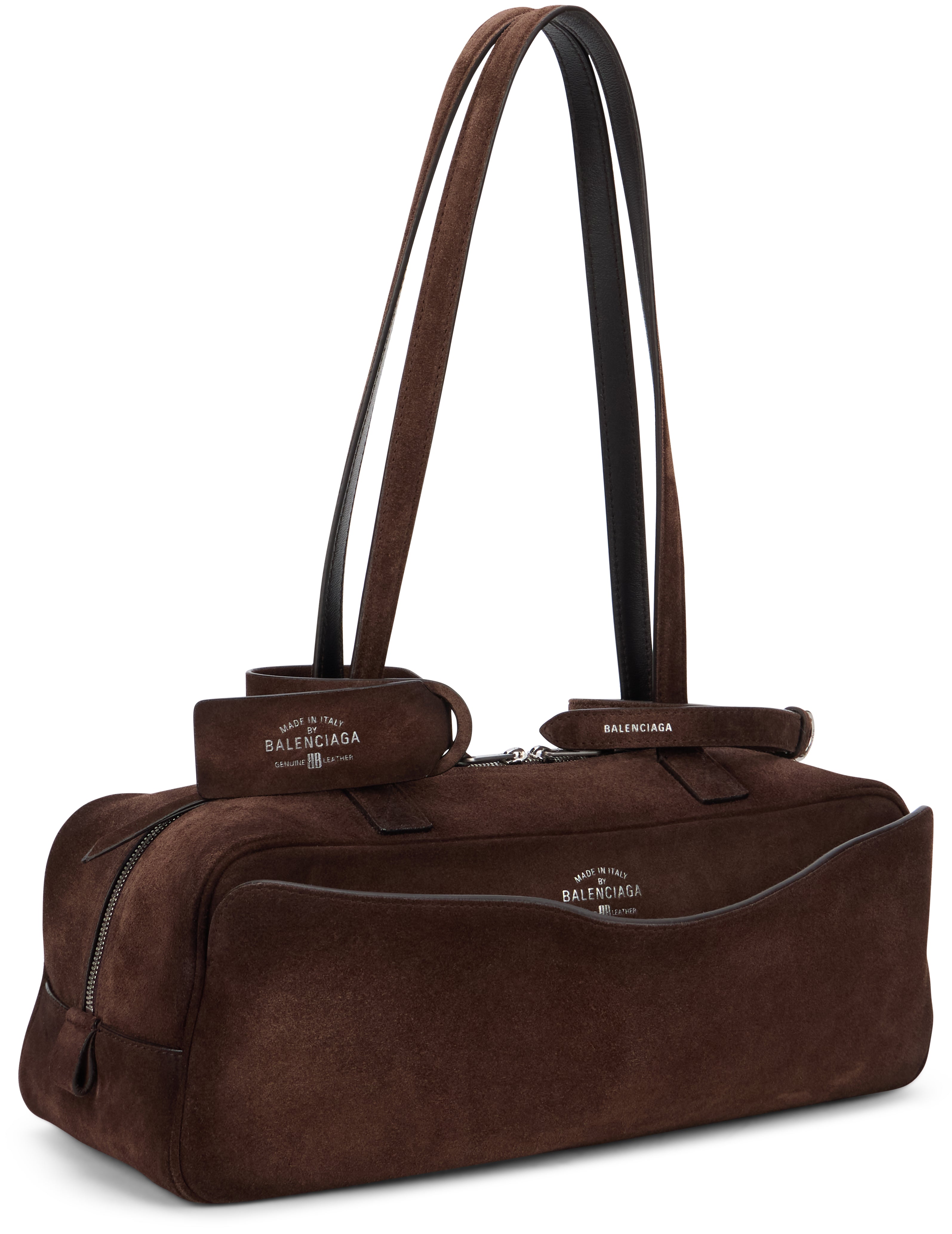 Bowling bag Carrie small in suede leather