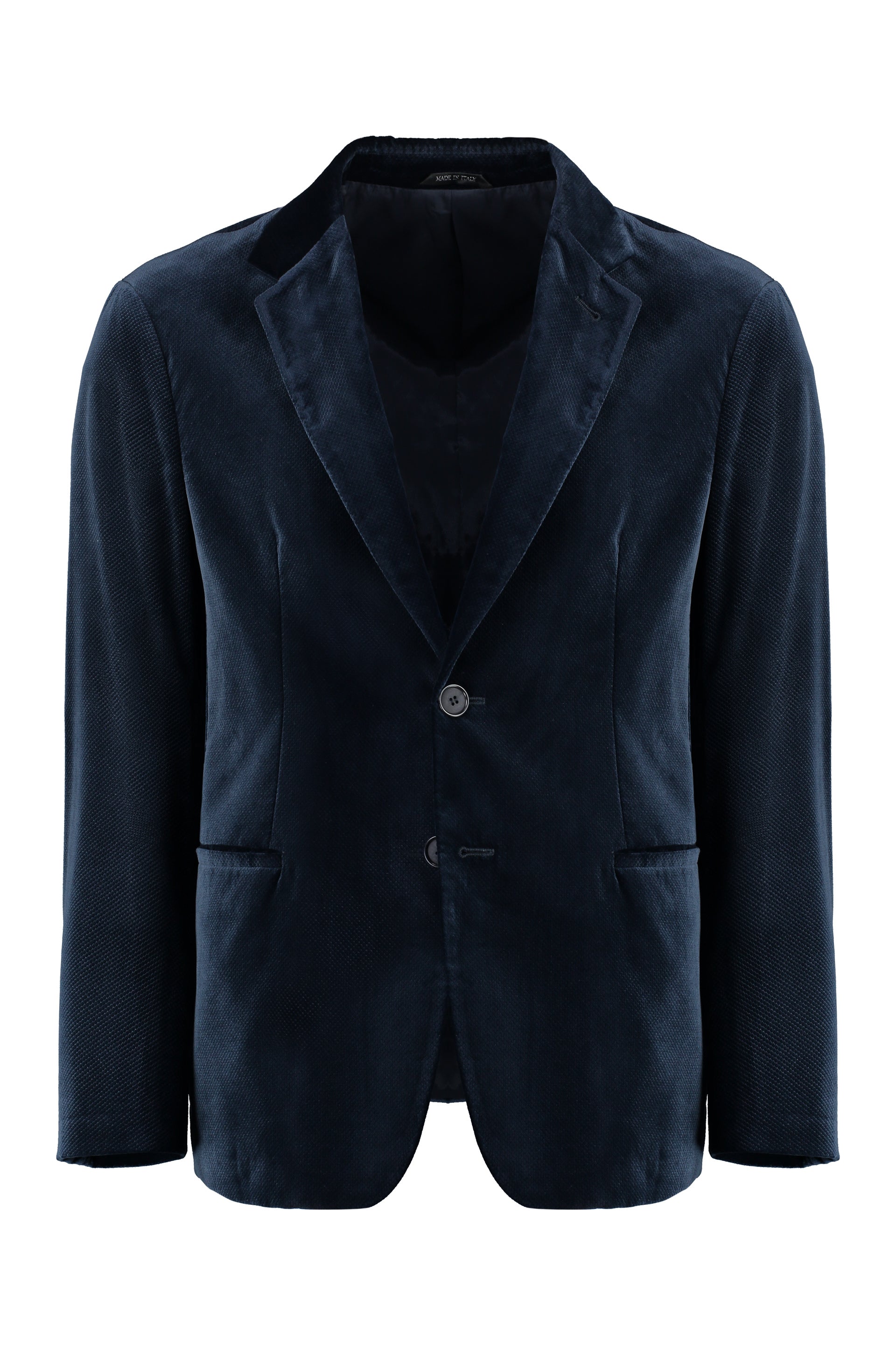 Single-breasted velvet jacket