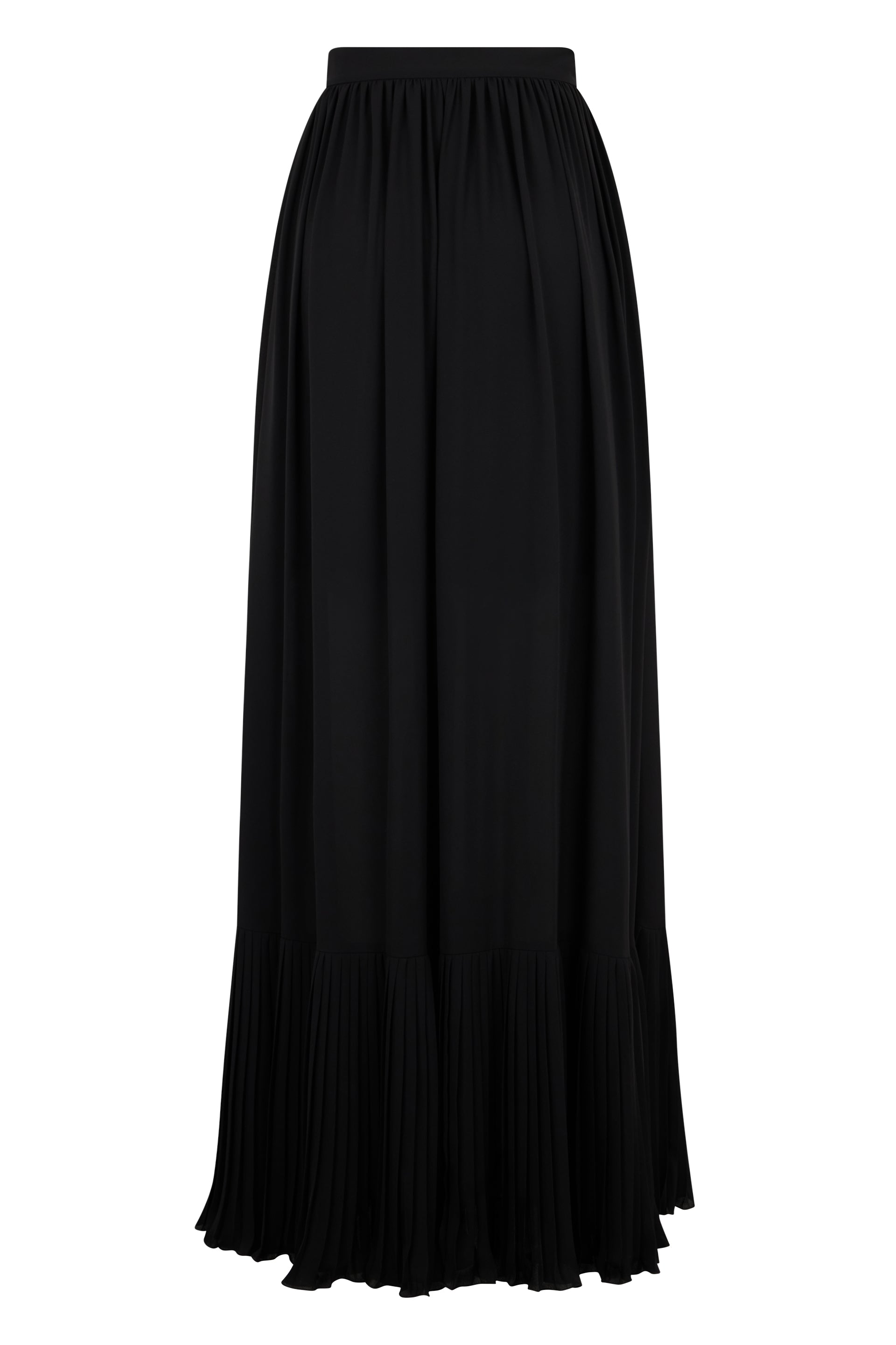 Elegant long skirt in black fabric.