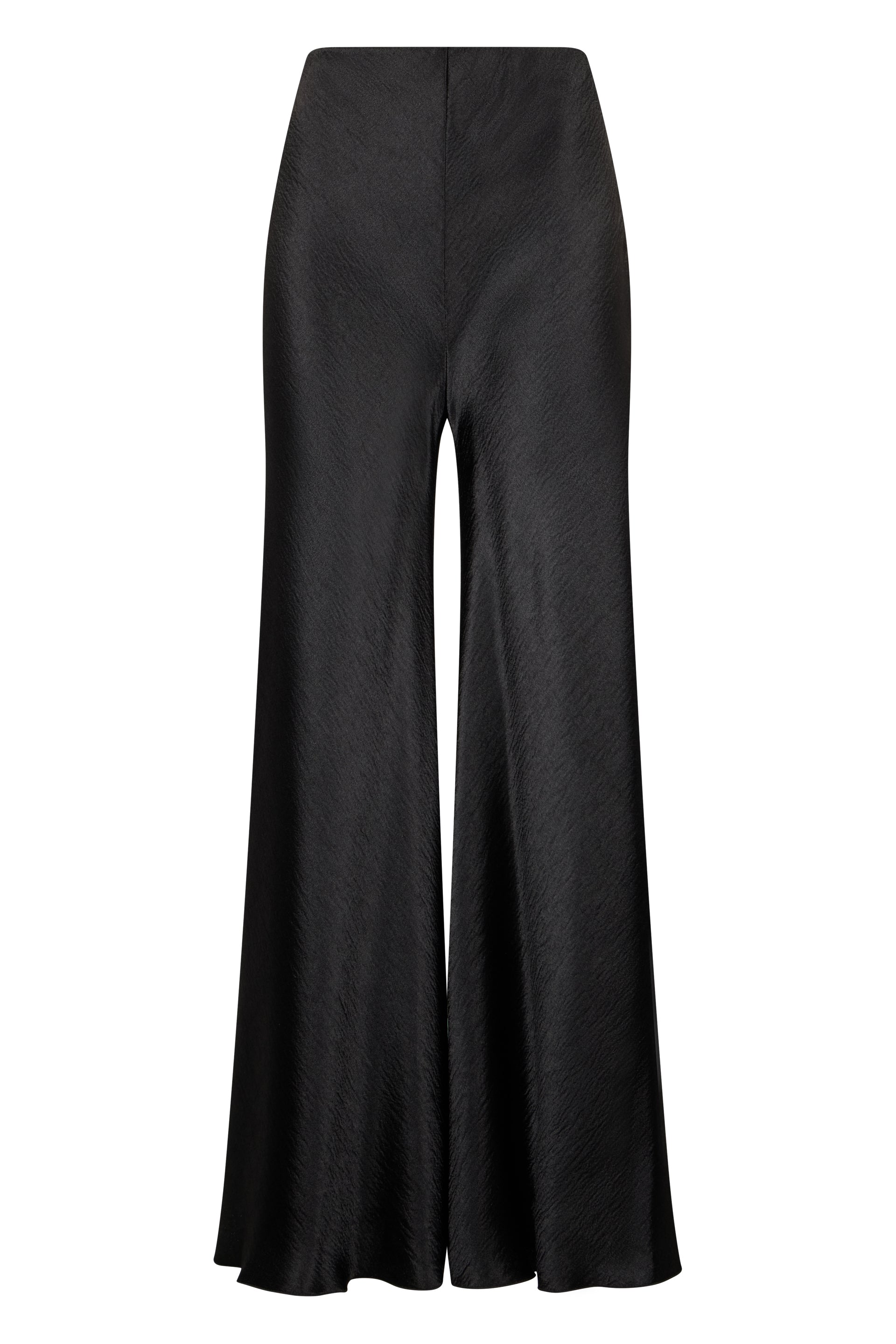 Black palazzo pants with minimal and refined design.