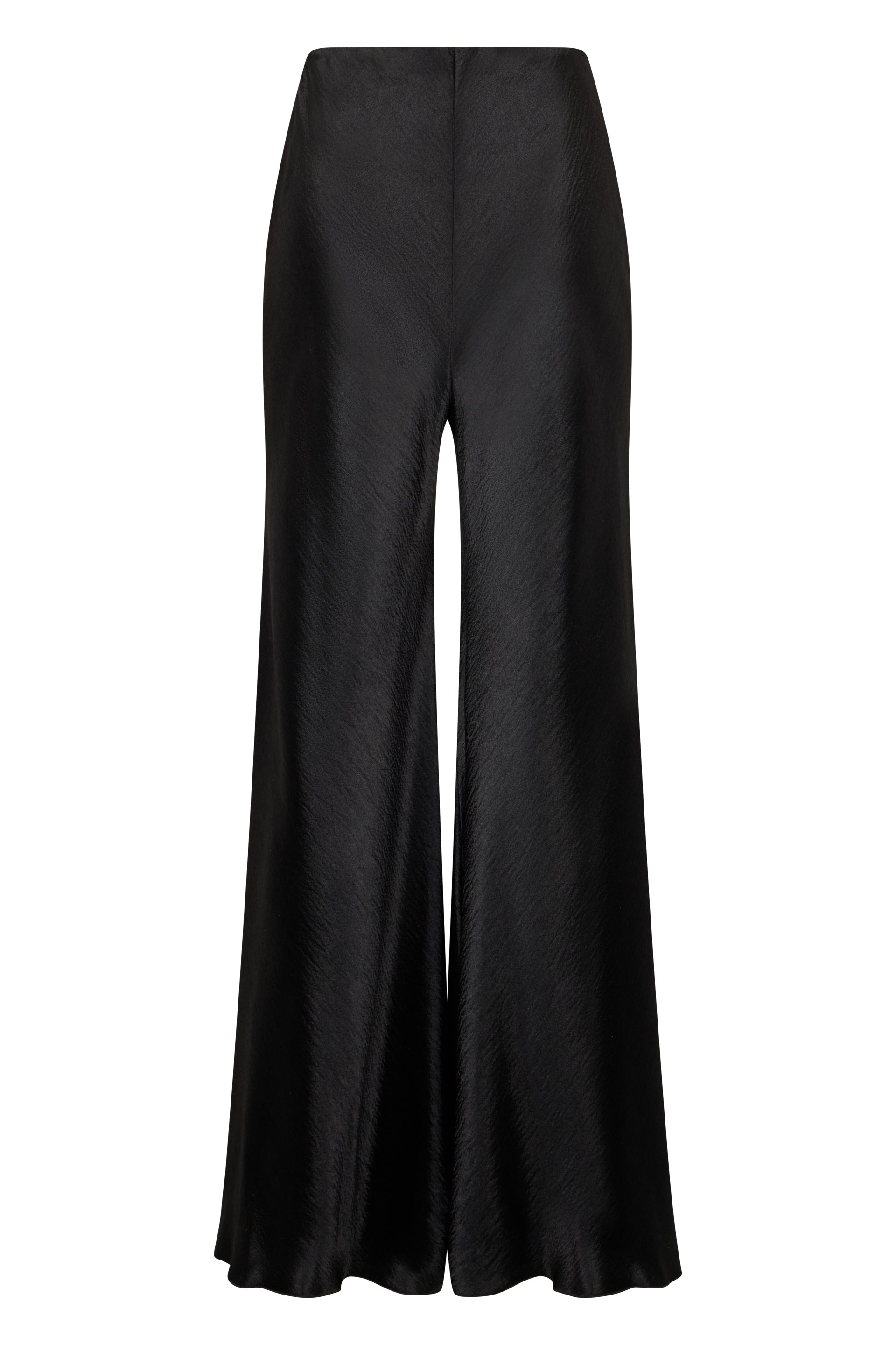 Black palazzo pants with minimal and refined design.