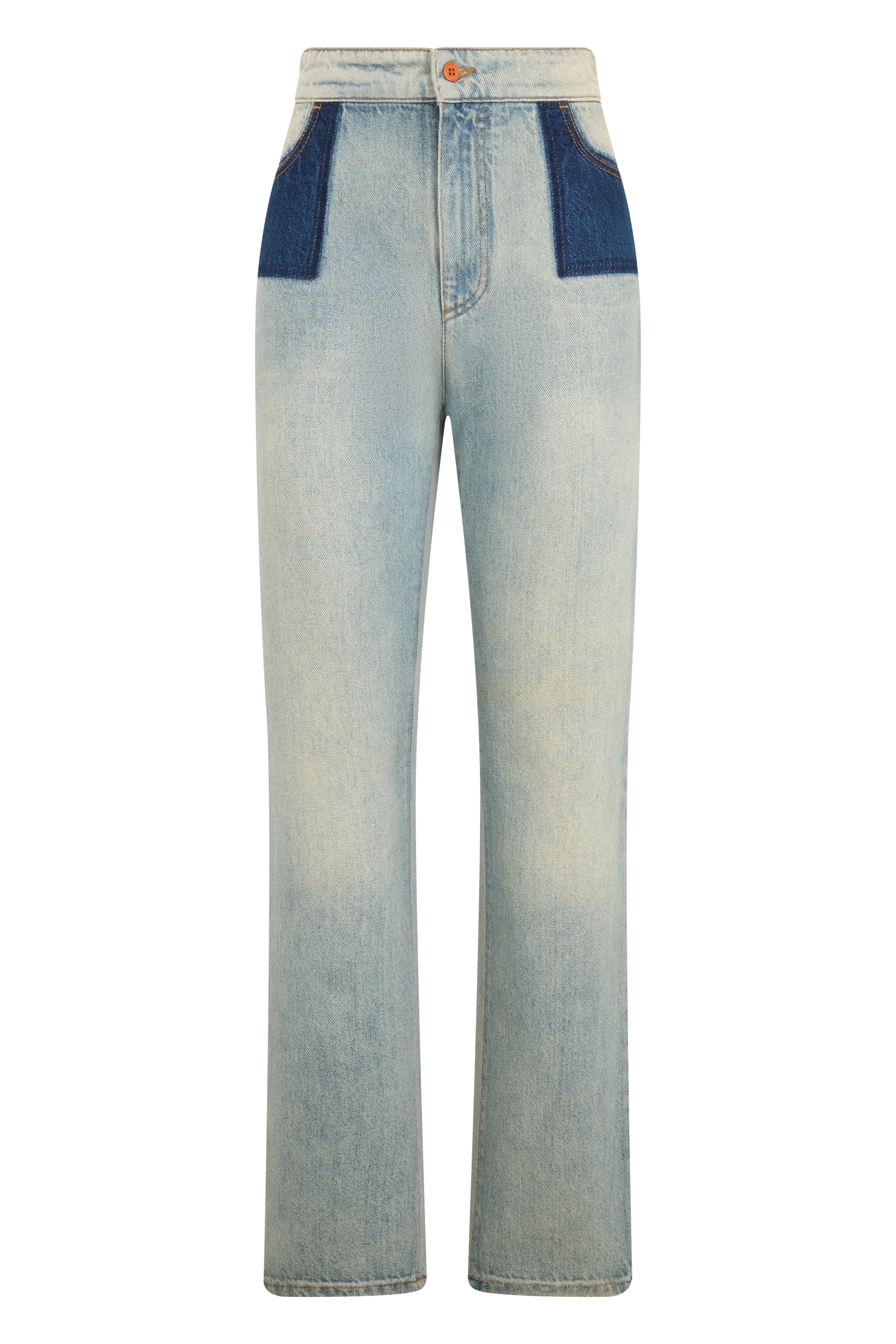 Denim pants with a straight cut and high waist.