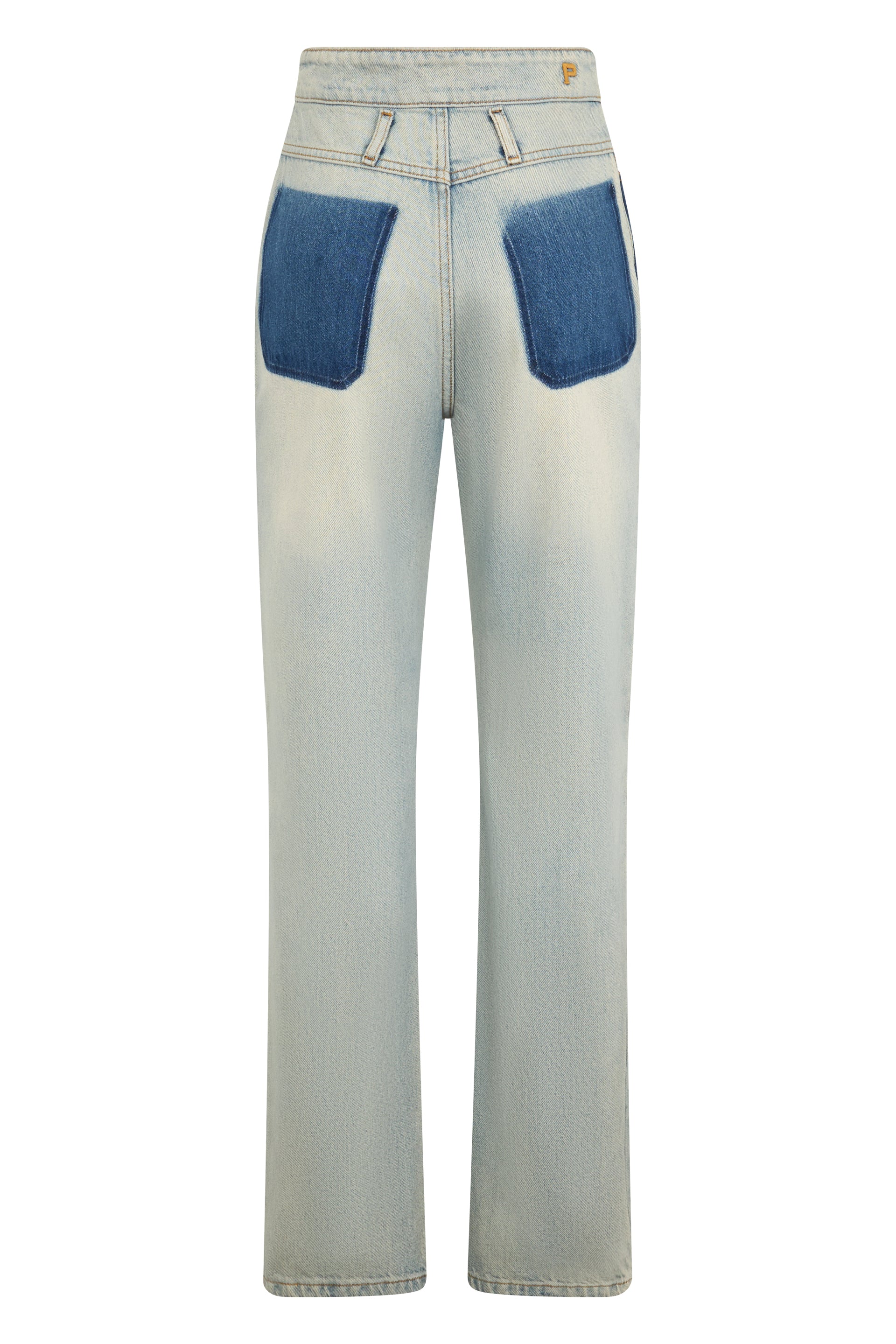 Denim pants with a straight cut and high waist.