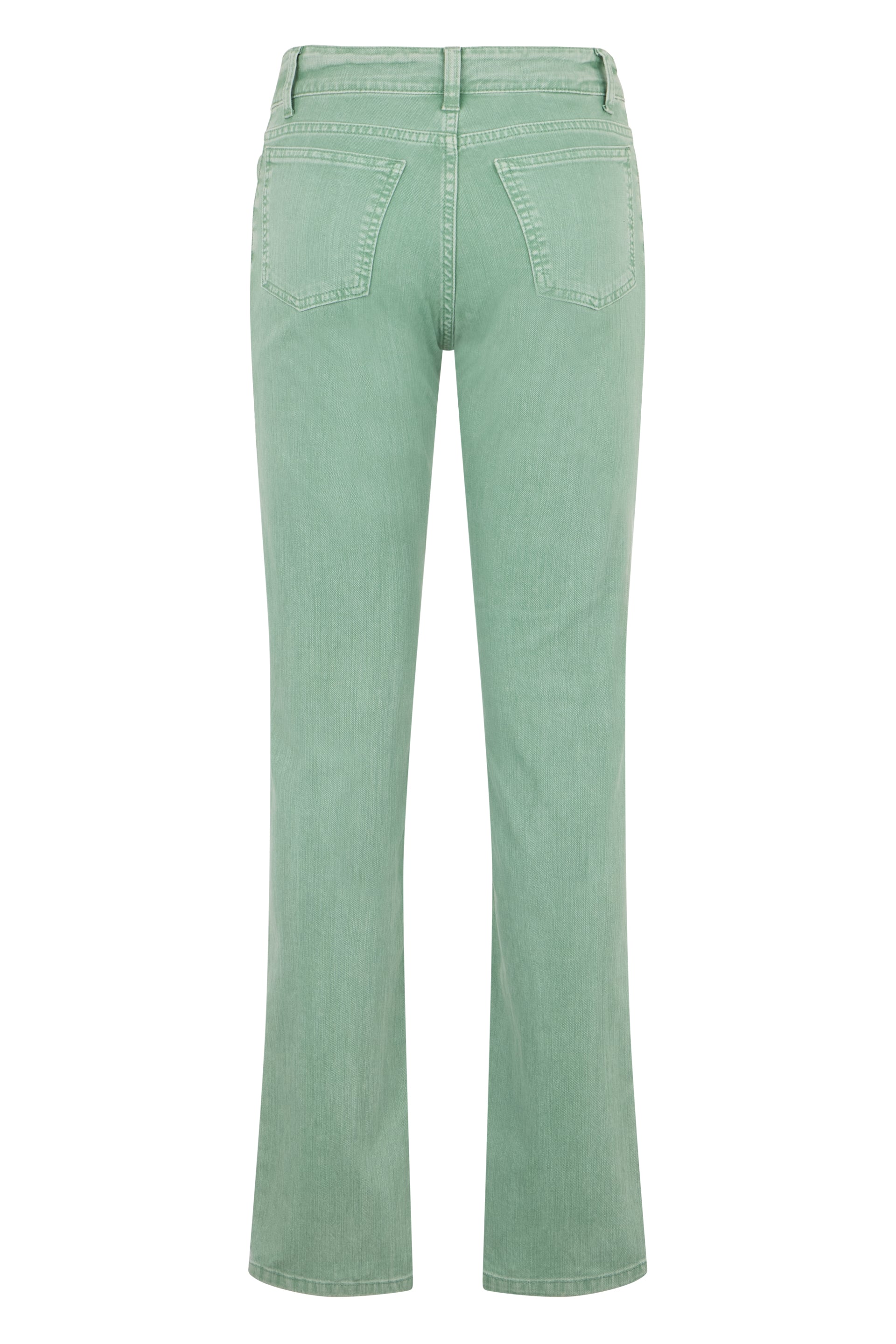 Flared denim pants in green with a casual and versatile design.