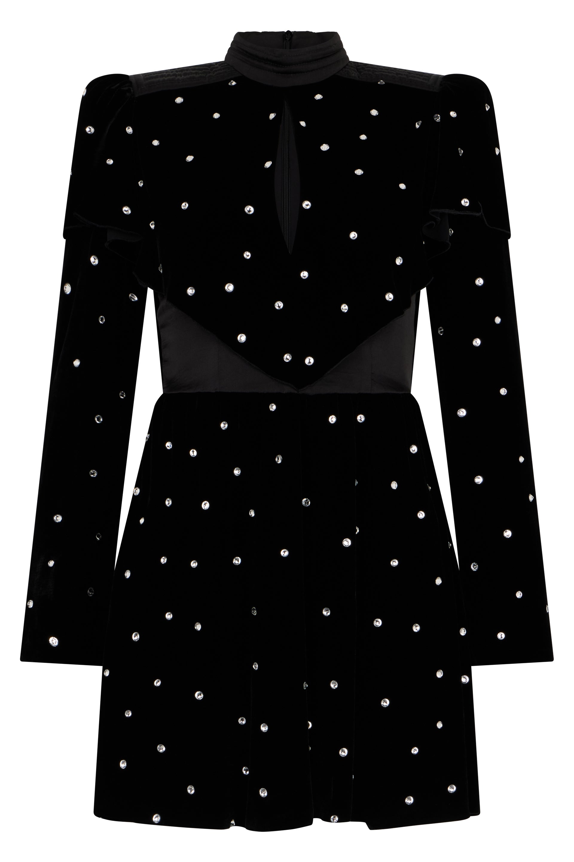 Black midi dress with an elegant and sophisticated design.