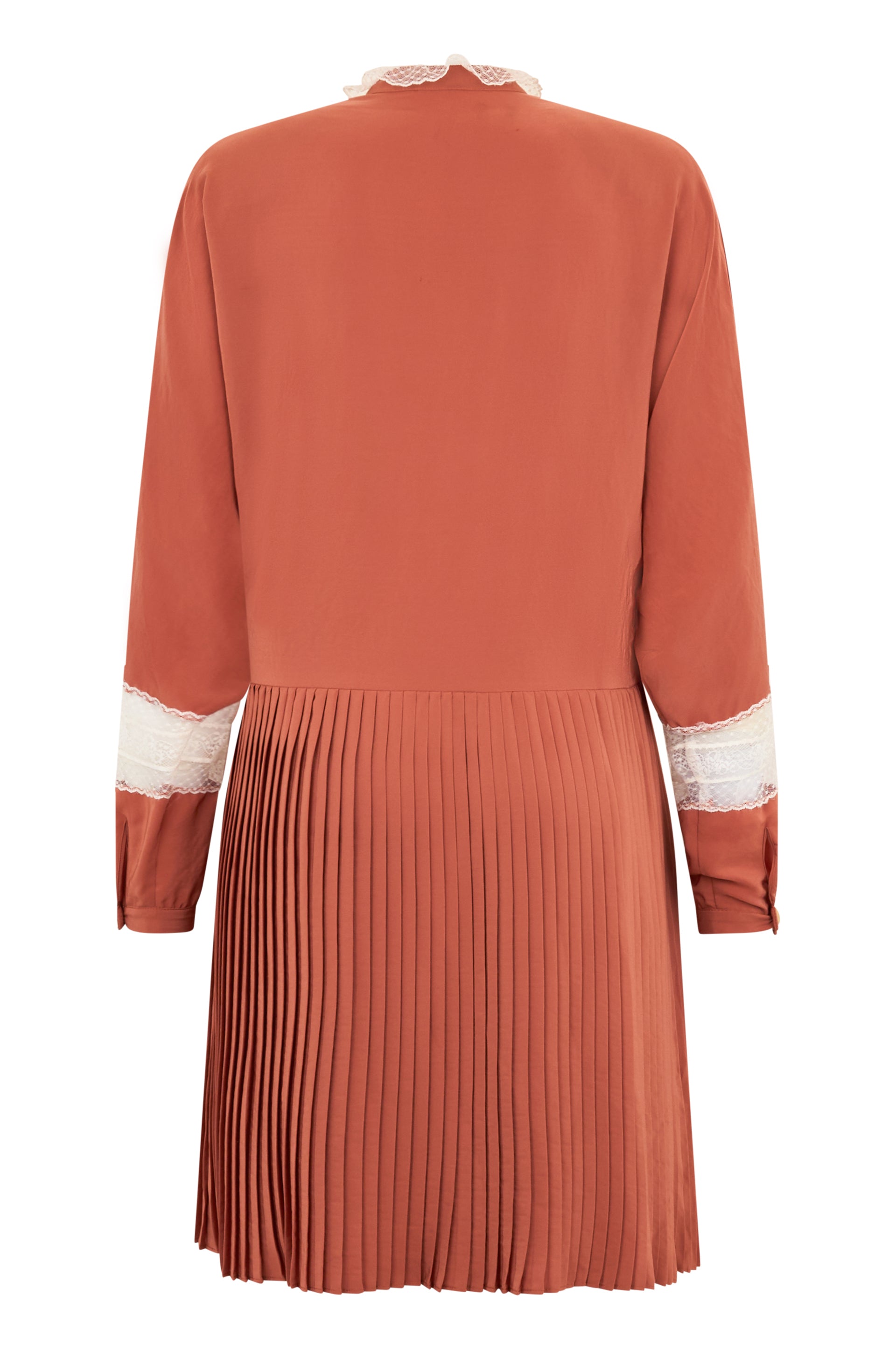 Midi dress in copper color with versatile design.