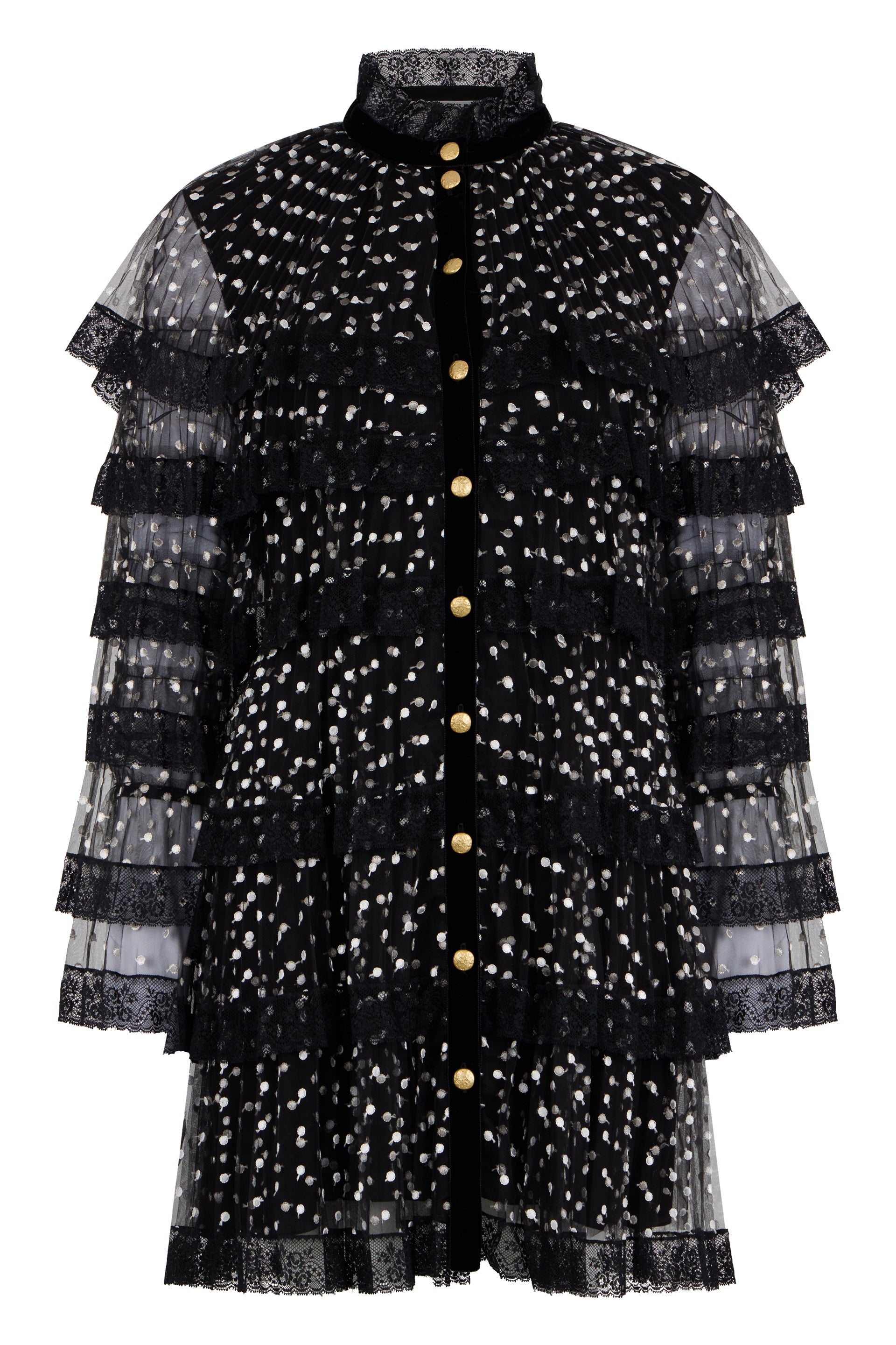 Black midi dress with transparencies, sophisticated and chic design.