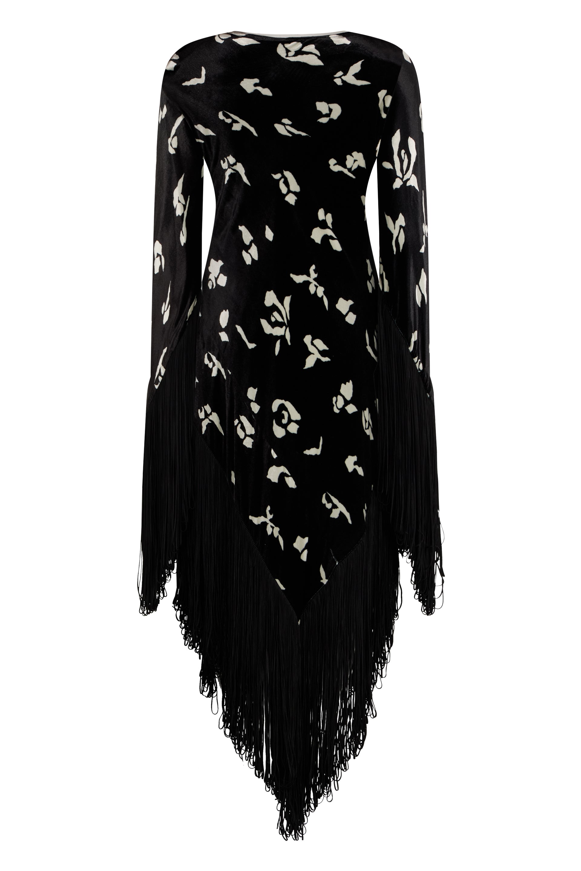 Elegant long dress with asymmetric and refined design.