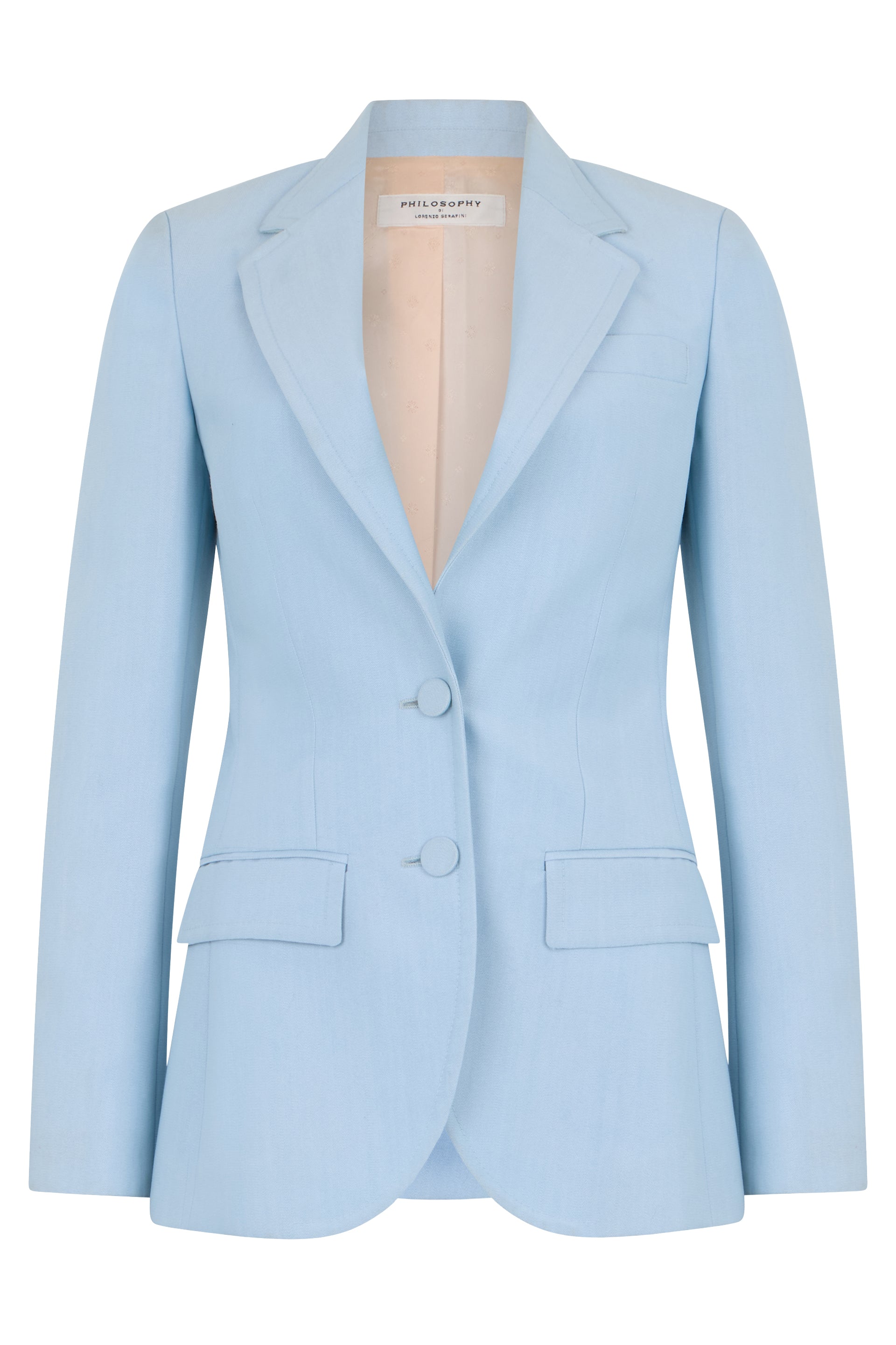 Light blue blazer with classic and elegant design.