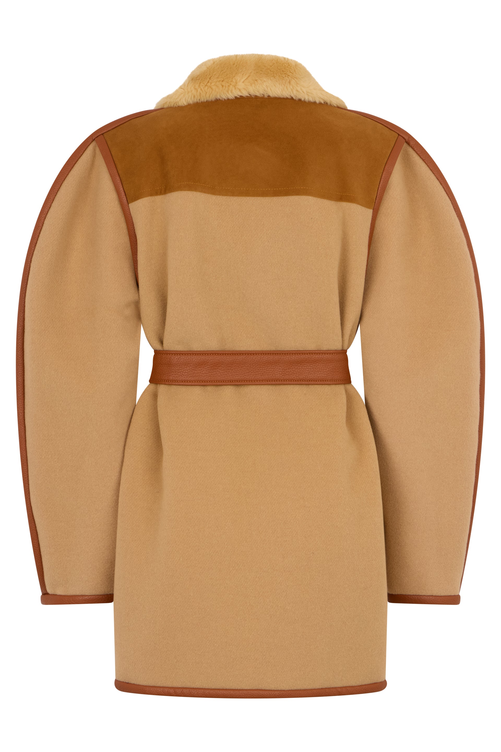 Beige winter coat with versatile and chic design.