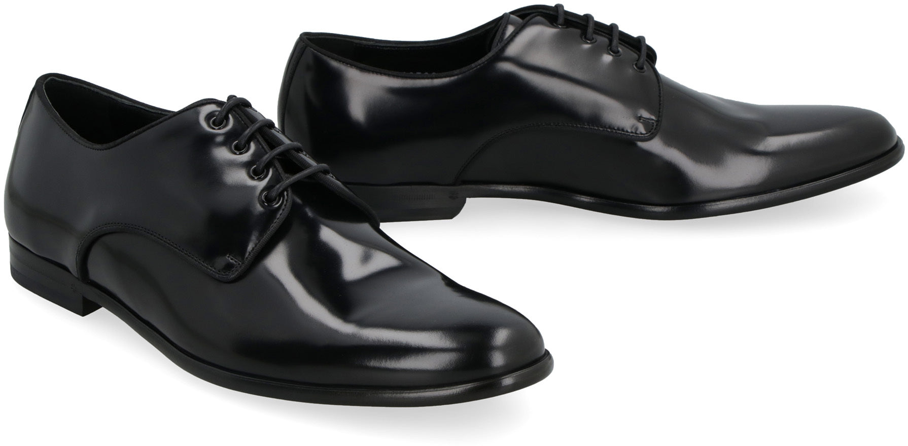 Leather lace-up derby shoes