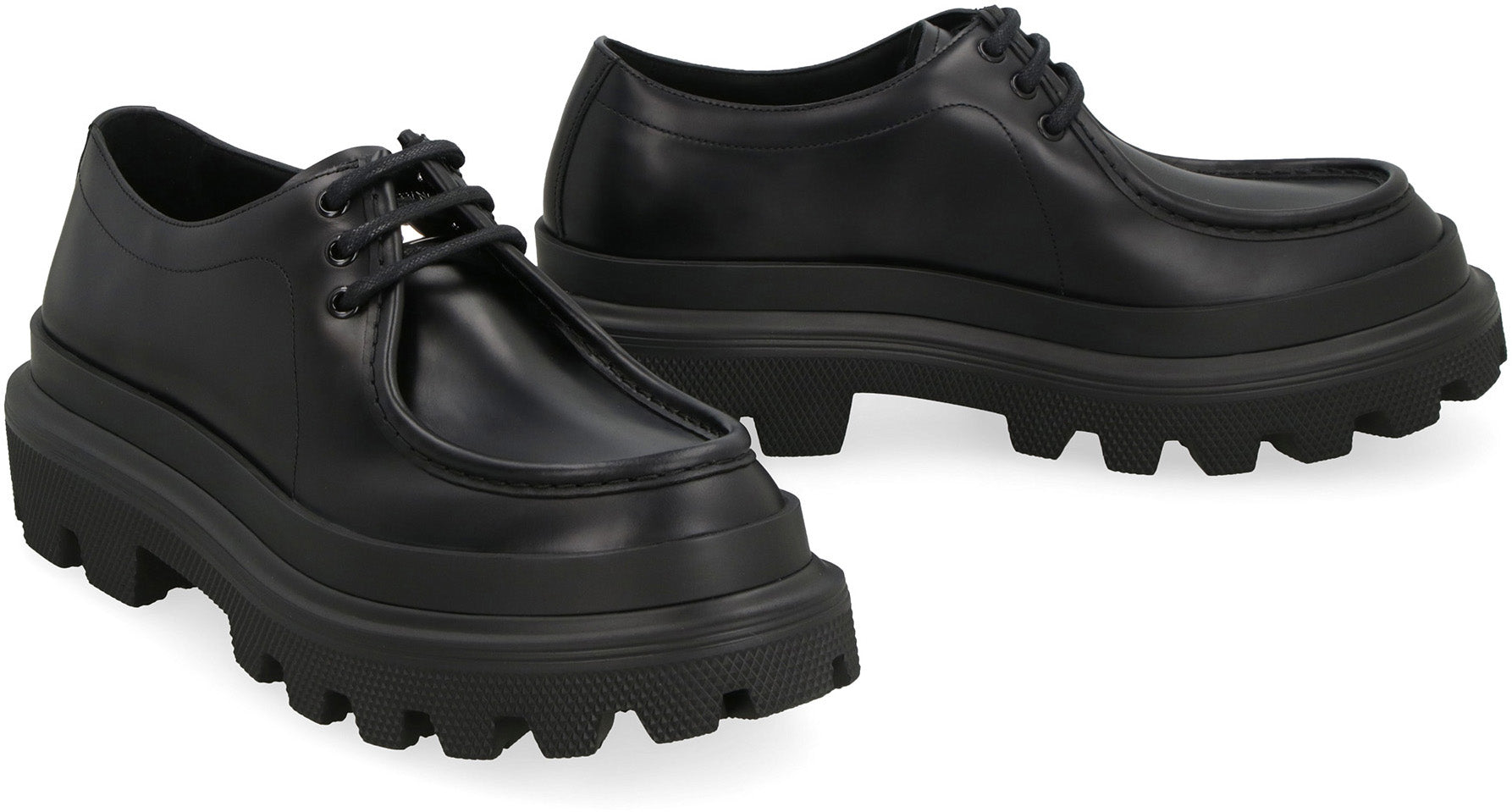 Derby leather shoes