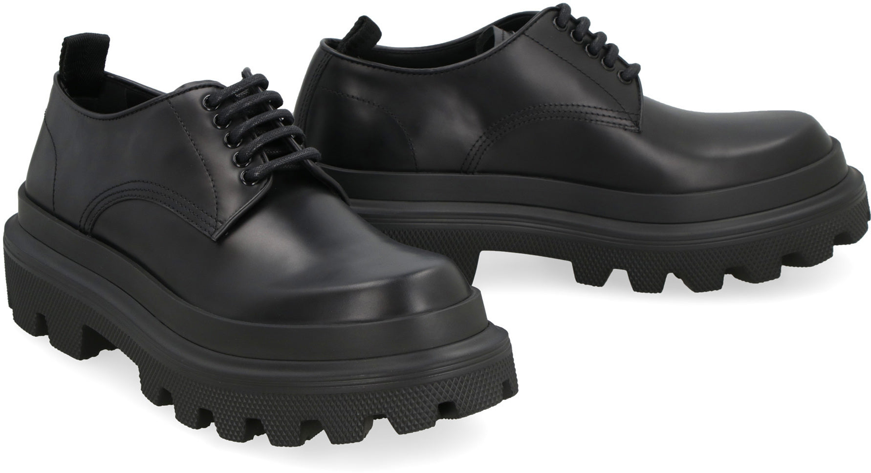 Derby leather shoes