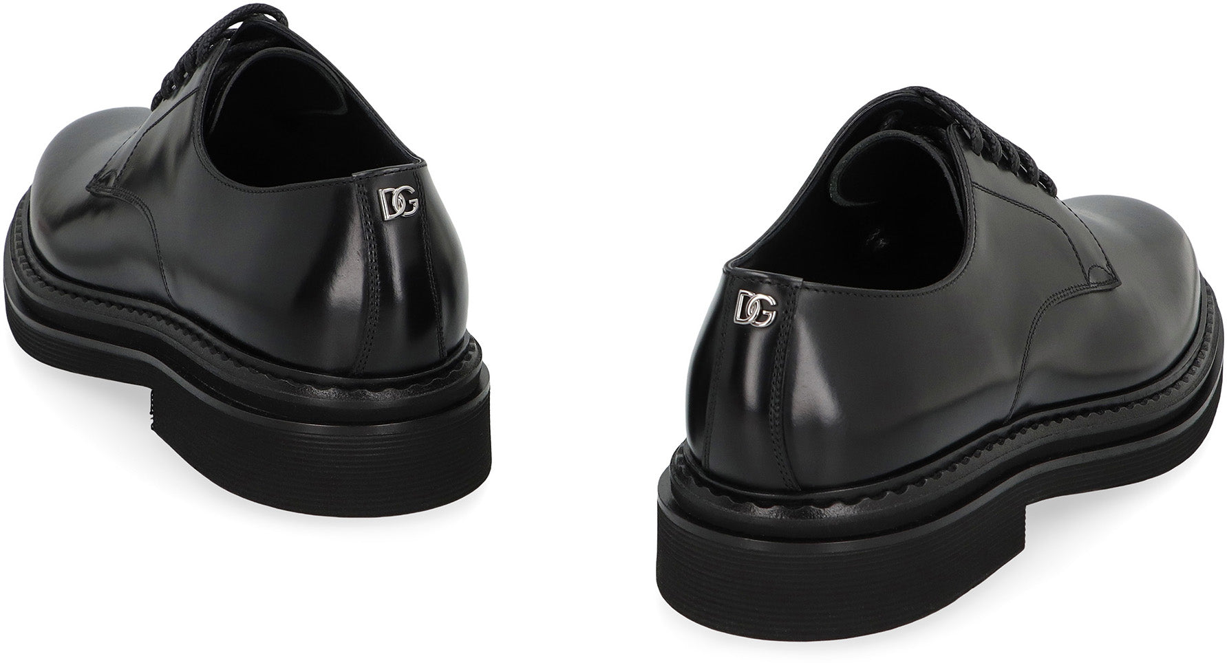 Leather lace-up derby shoes