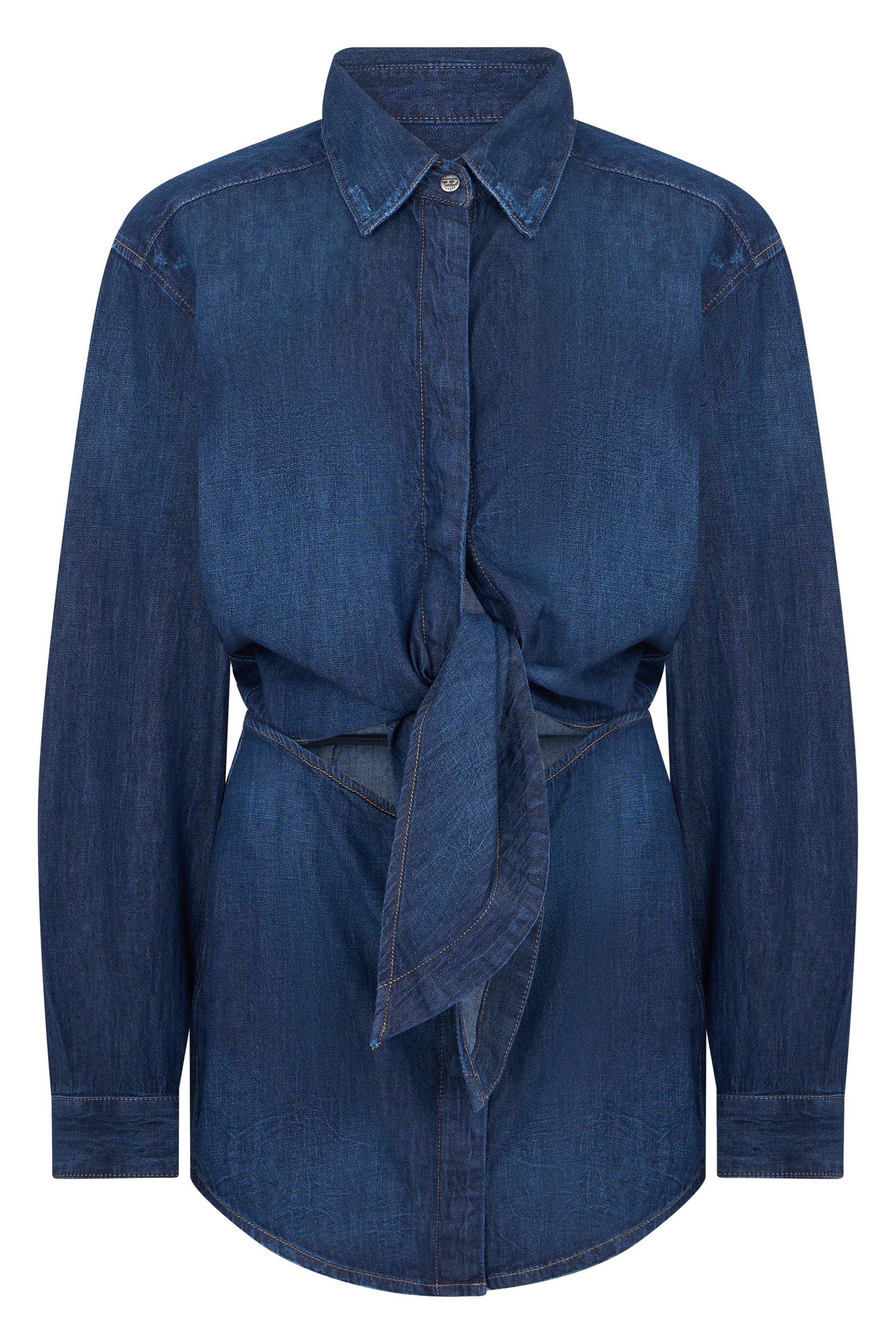 Denim jacket with belt