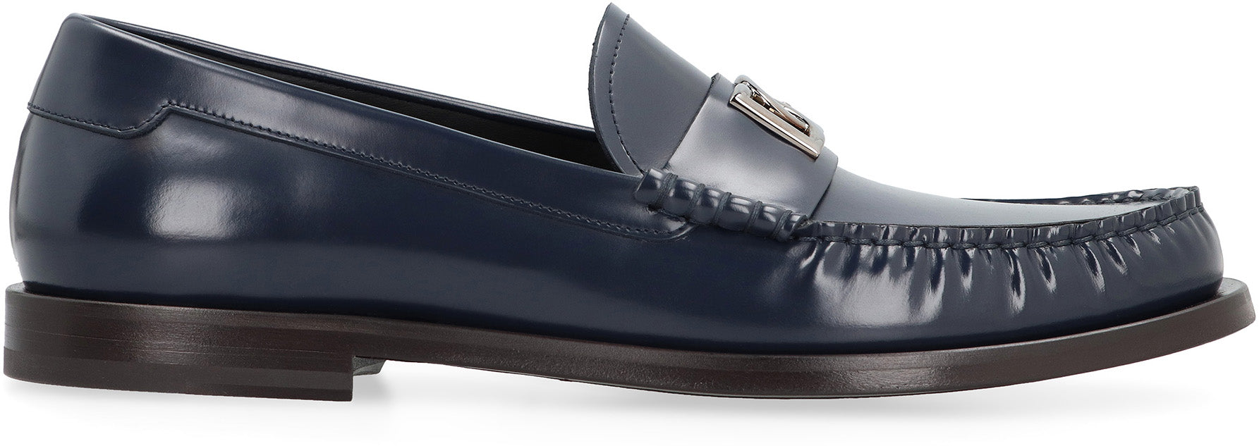 Logo detail leather loafers